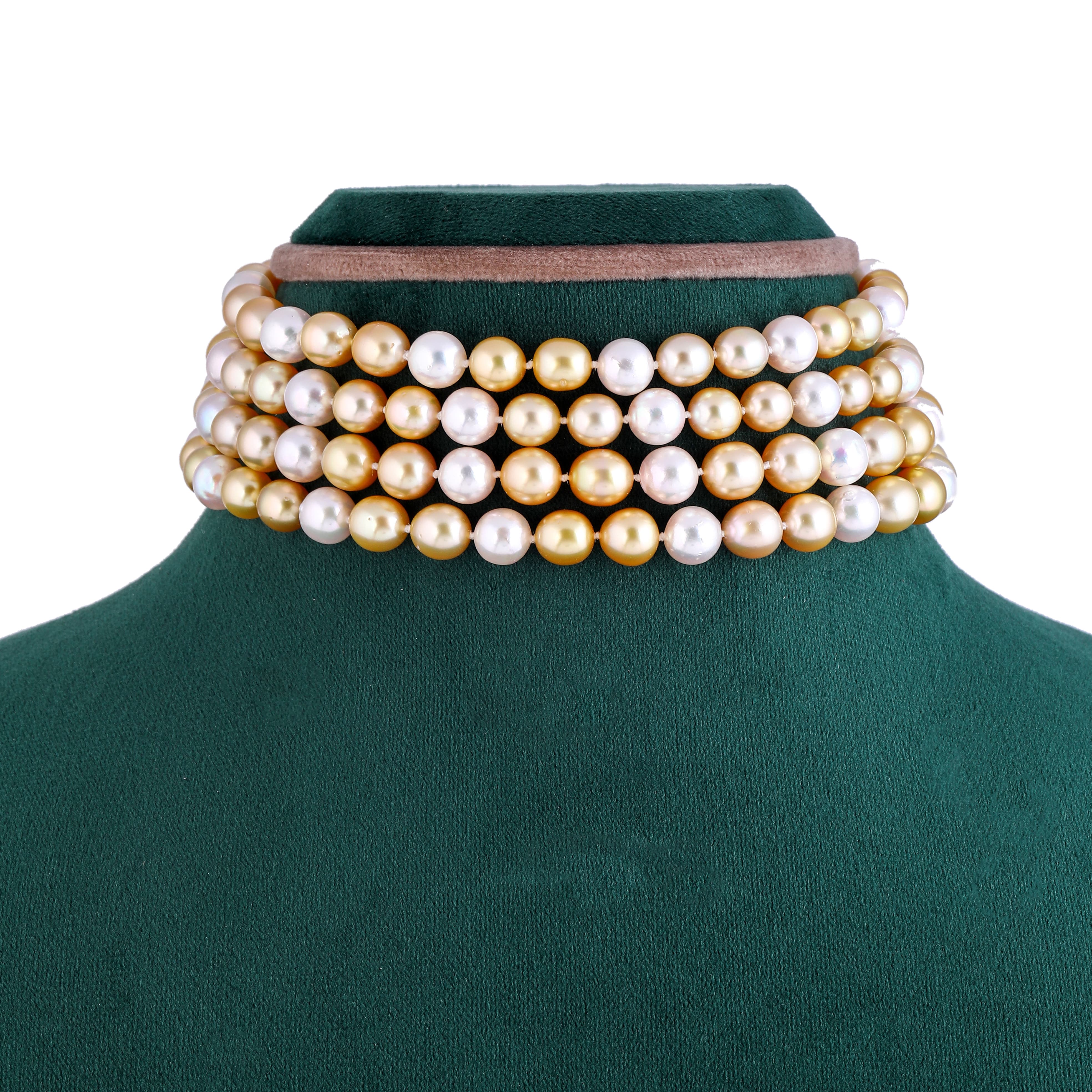 Long Golden Hues SouthSea OPERA Pearl Necklace