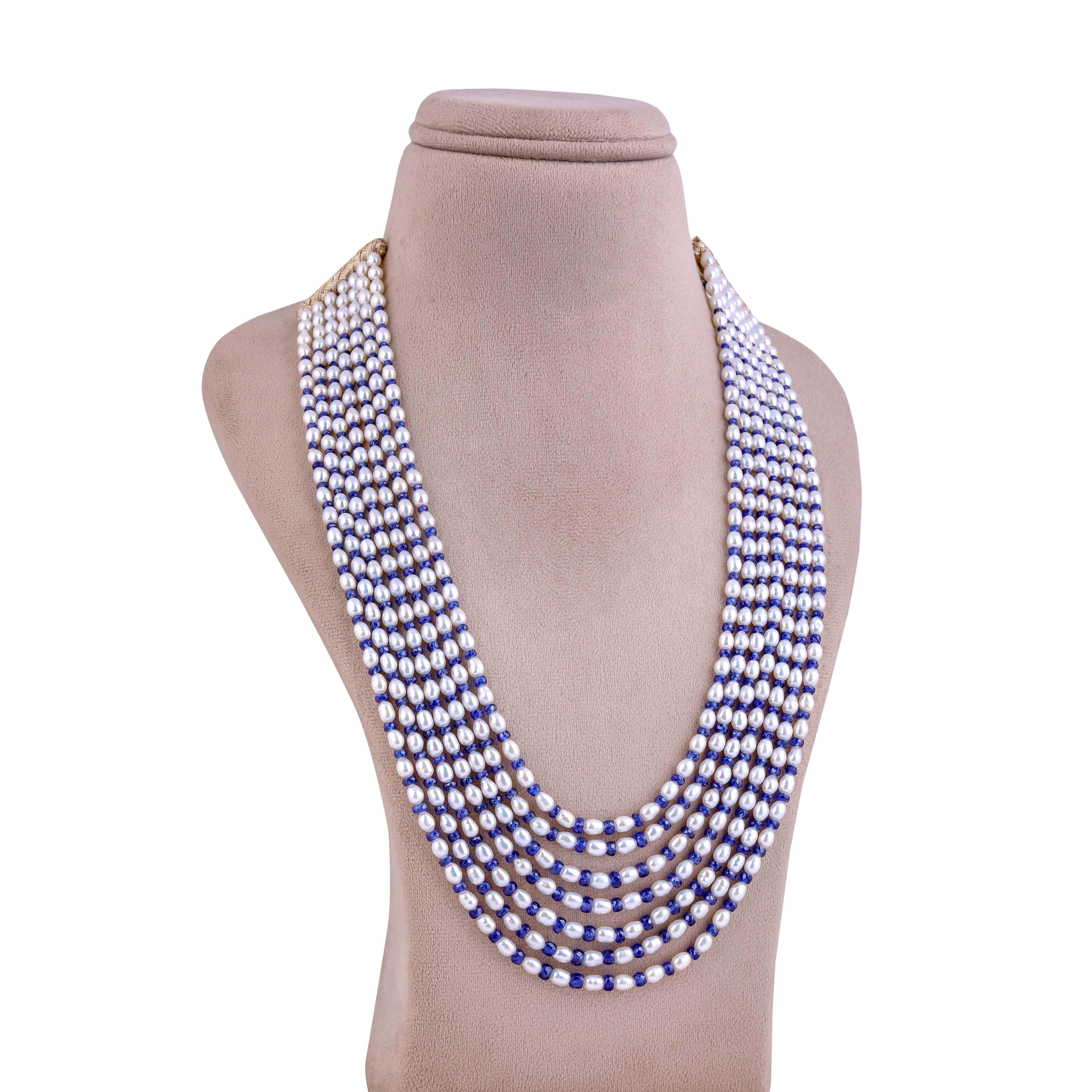 Splendor Blue Eight-Row Pearl Necklace
