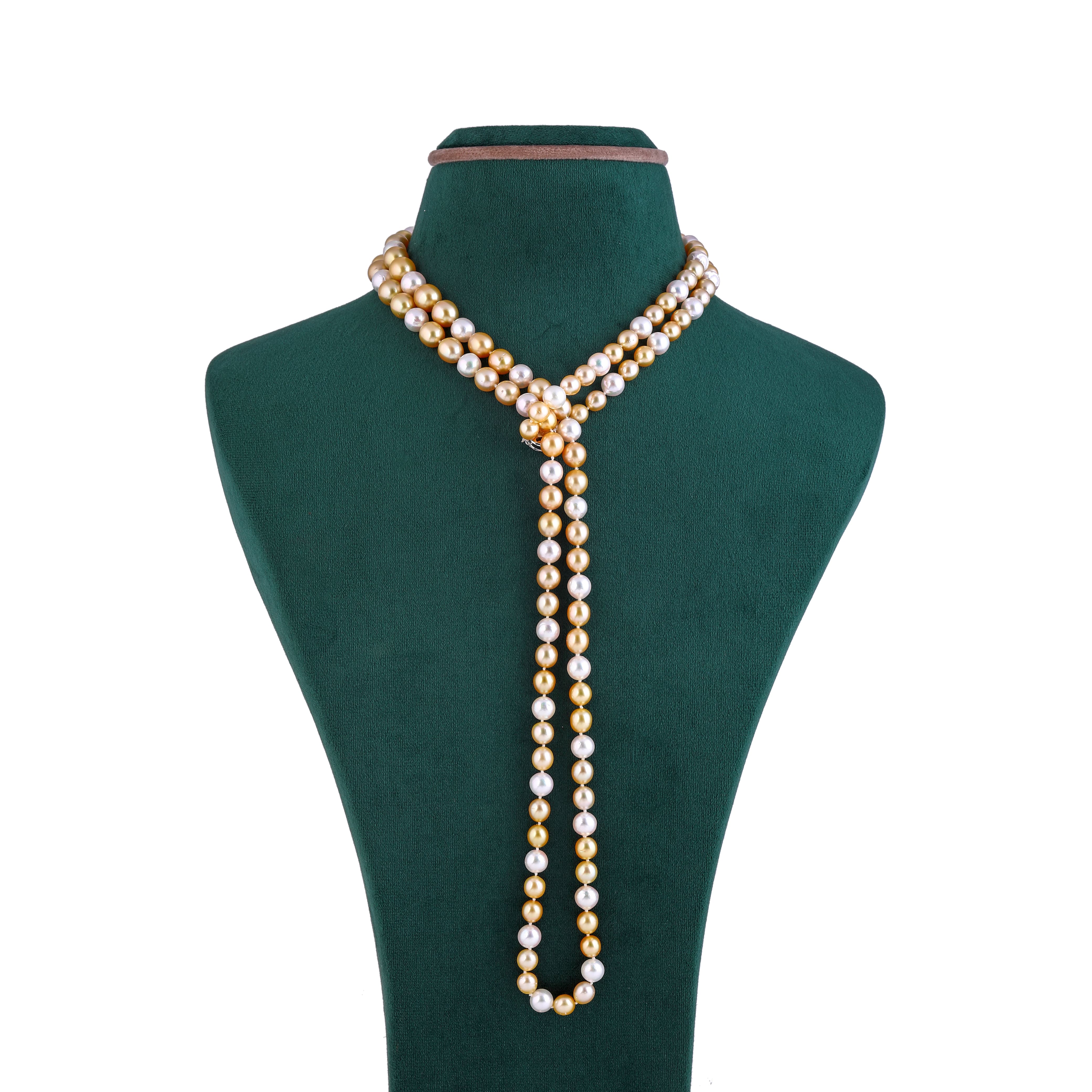 Long Golden Hues SouthSea OPERA Pearl Necklace