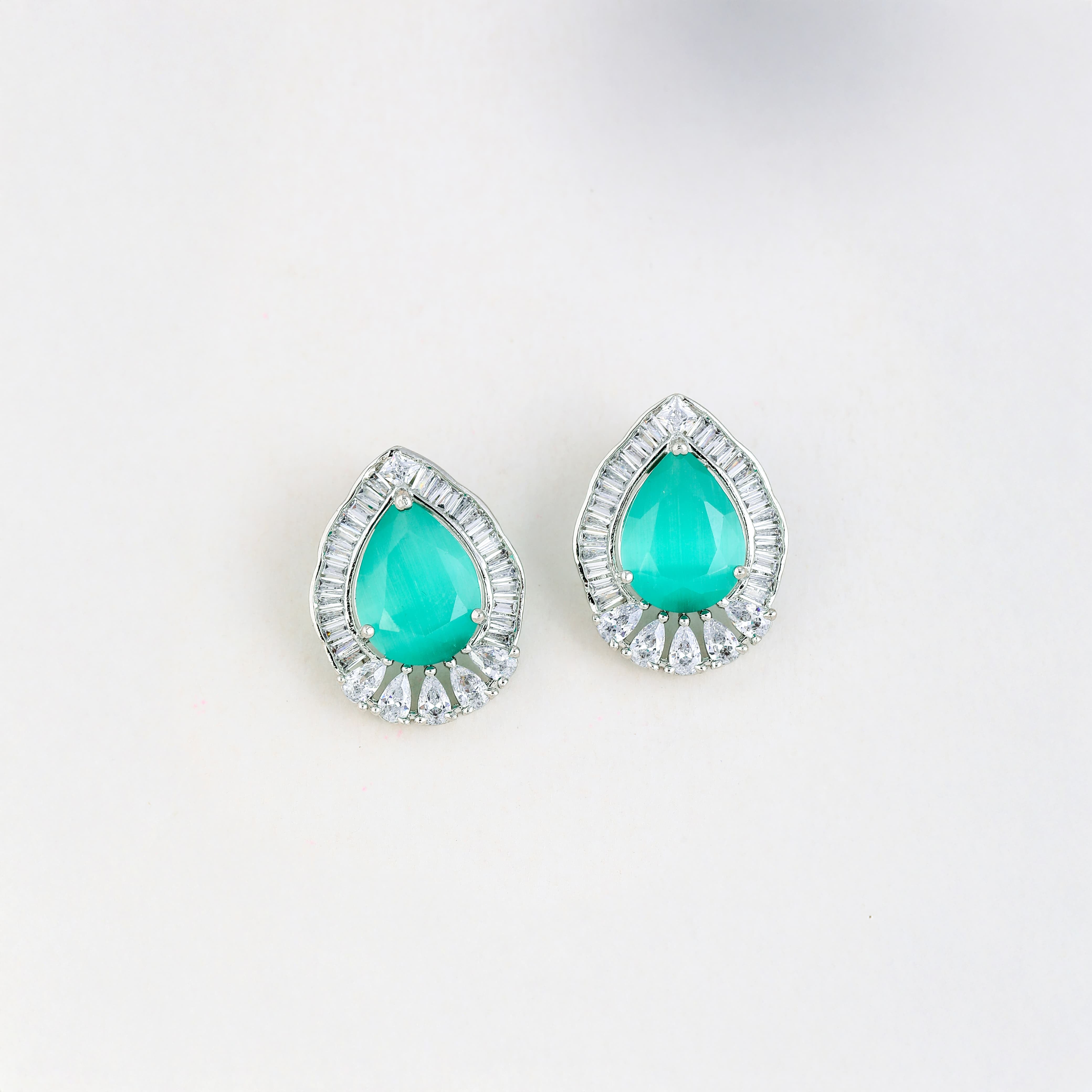 Turquoise Oval Drop Pearl Jewelry Set