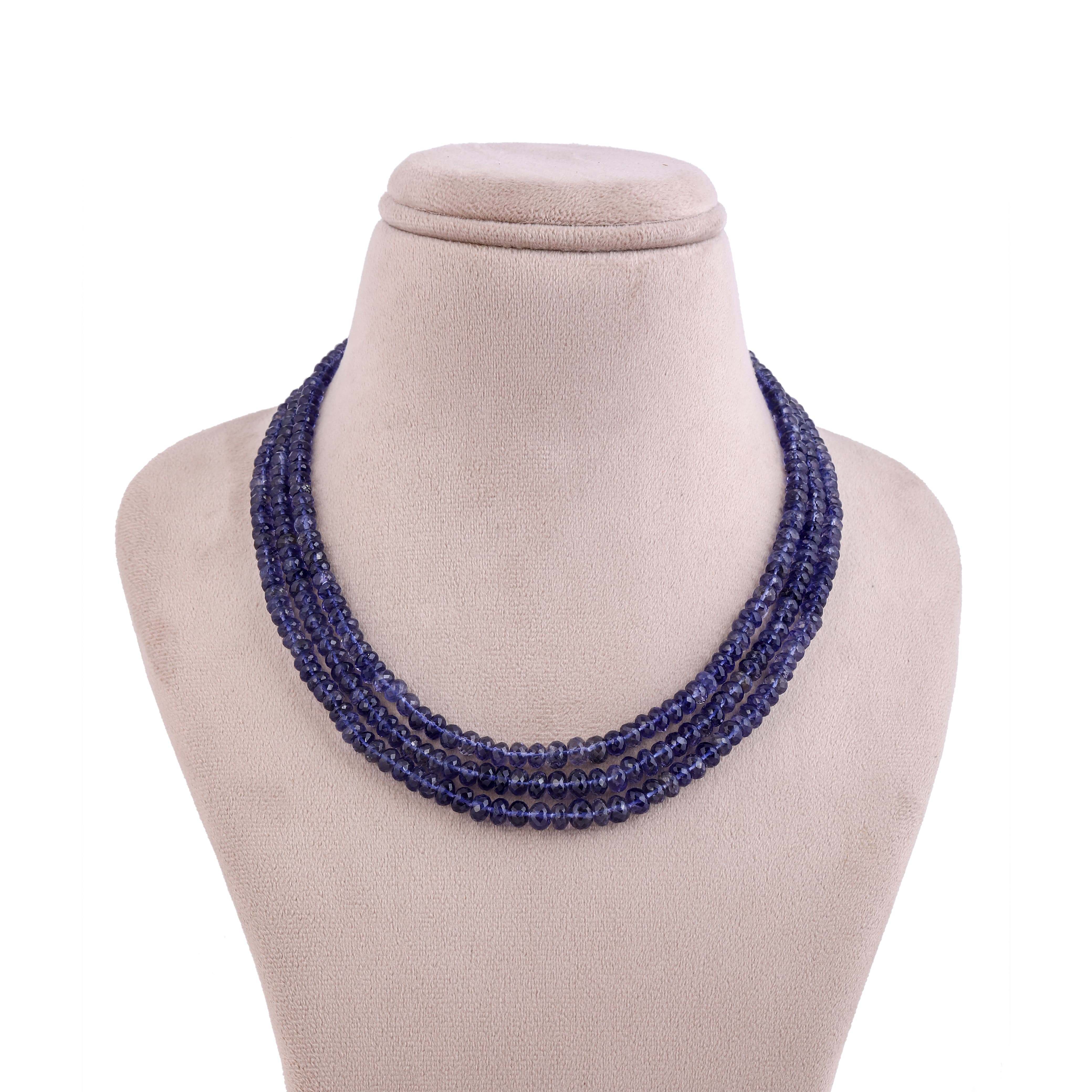 Lolite Deep Blue Splendor: Three-Line Necklace