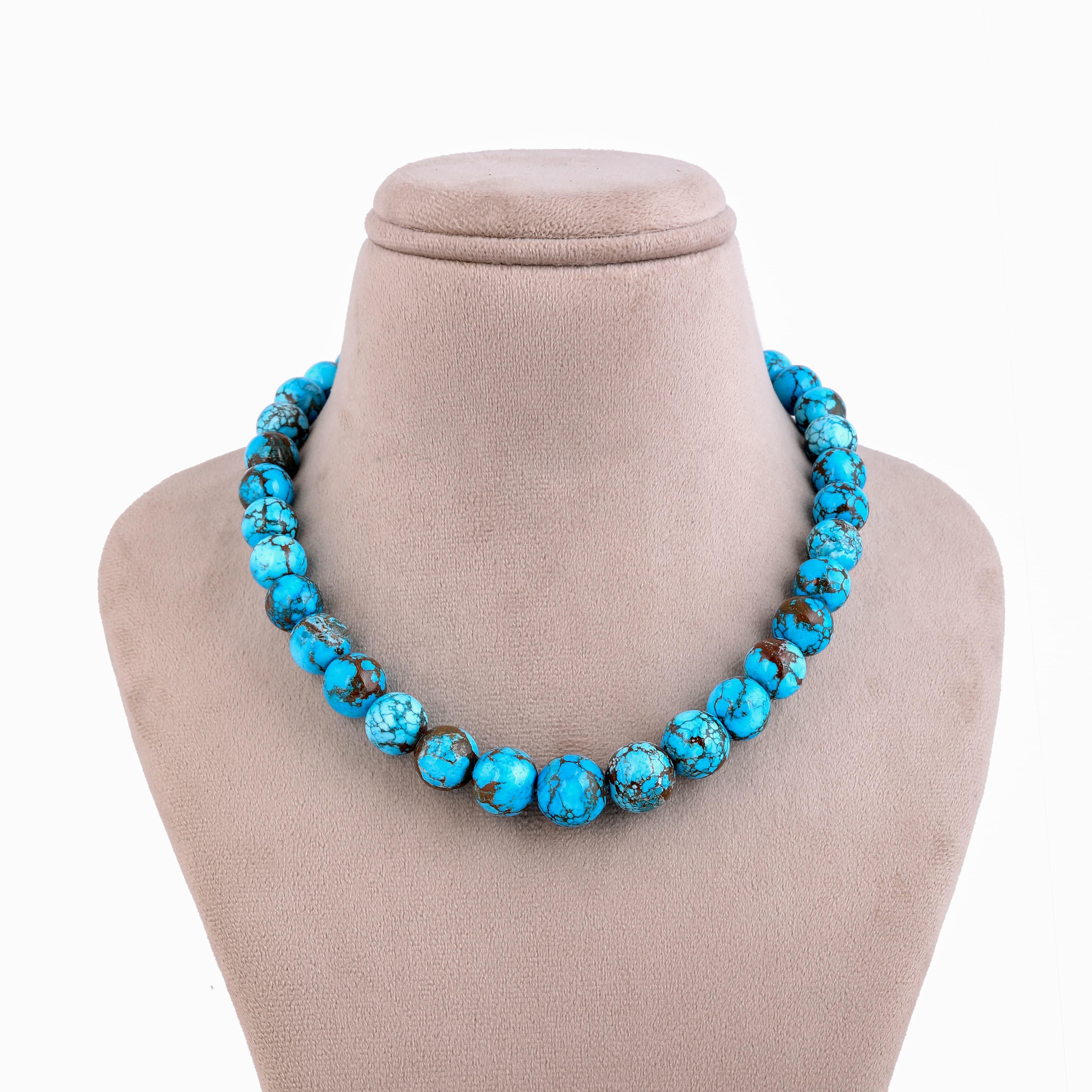 Blue Turquoise Single Strand Necklace