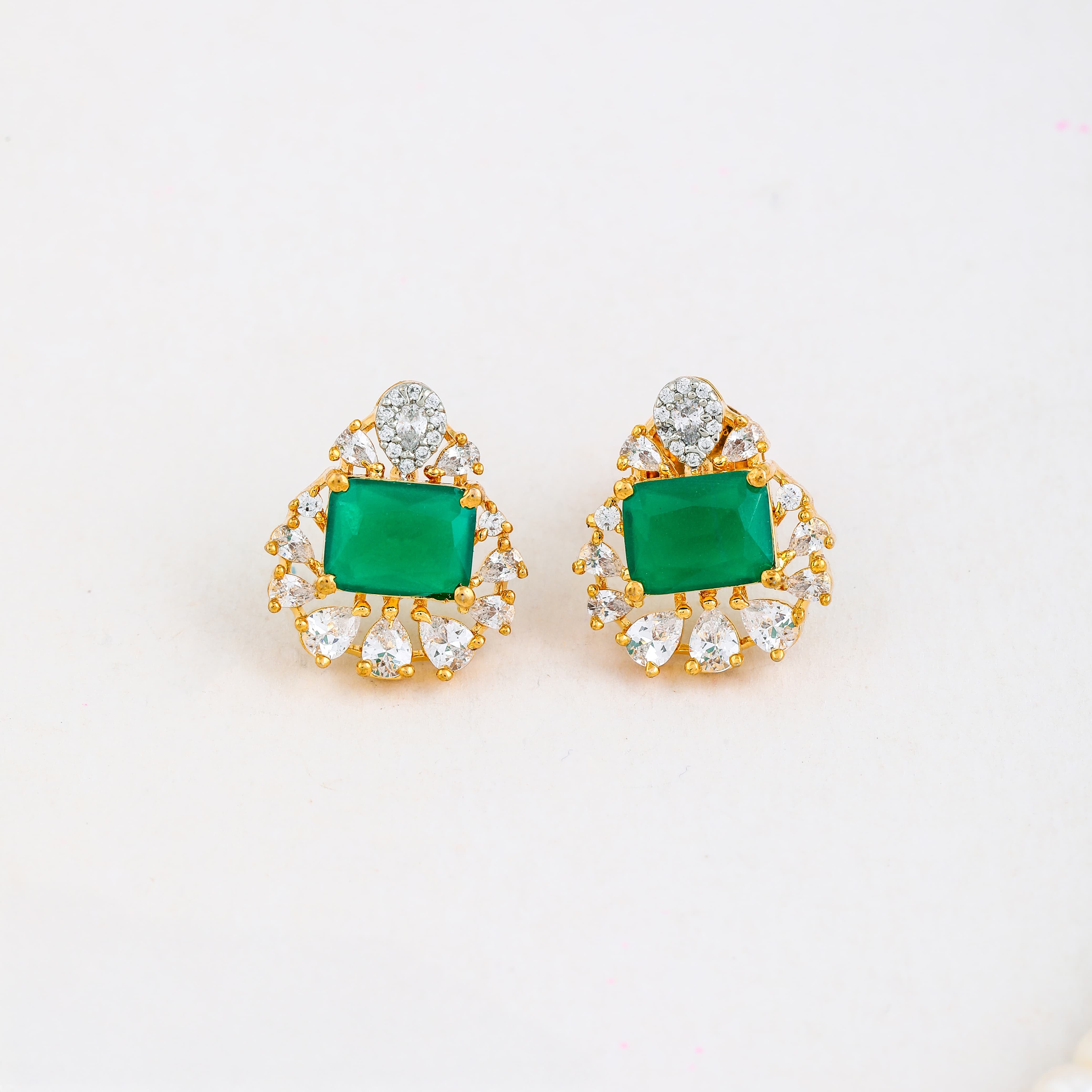 Emerald Shape Drop Pearl Jewelry Set