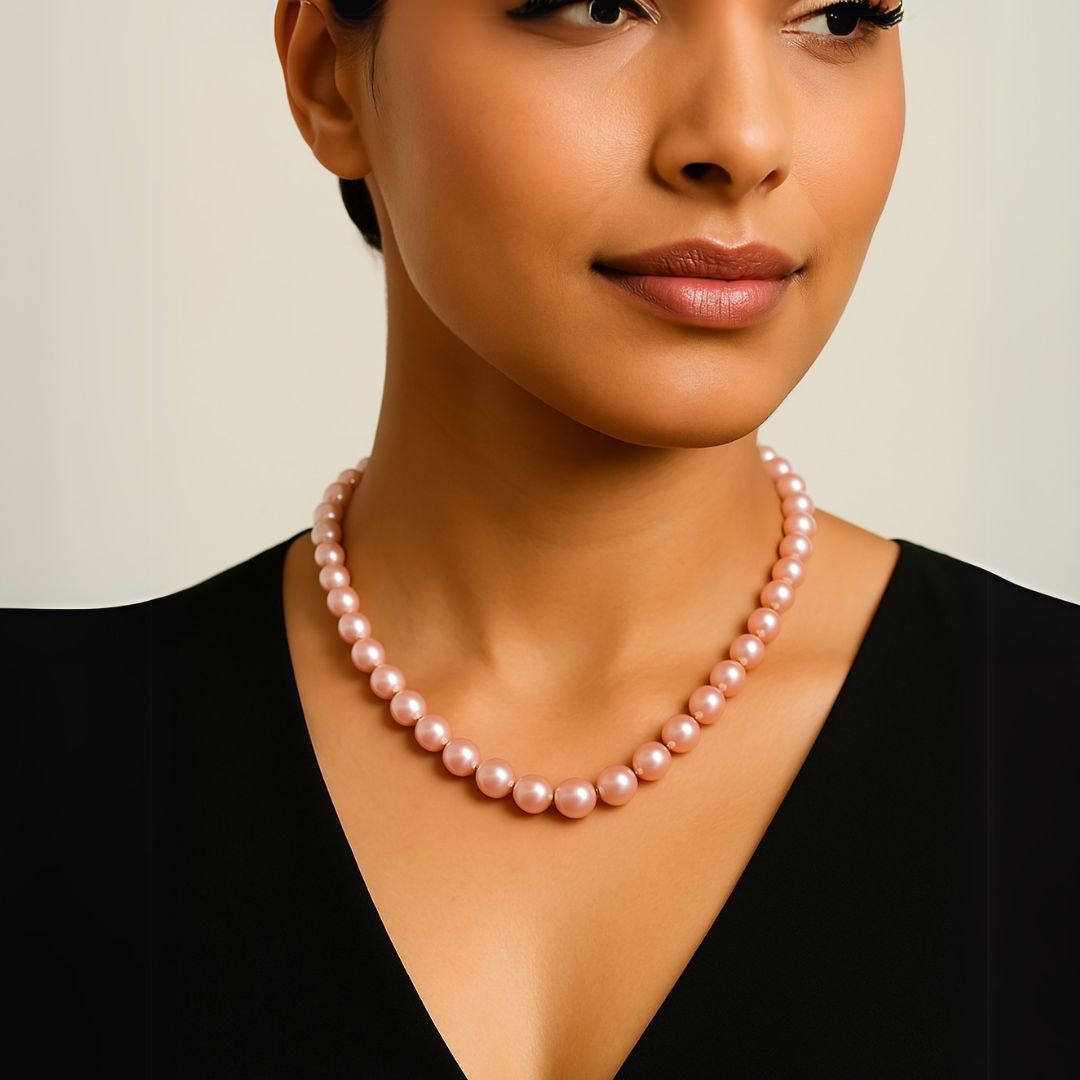 Onion Pink Roseate Freshwater Pearl Necklace