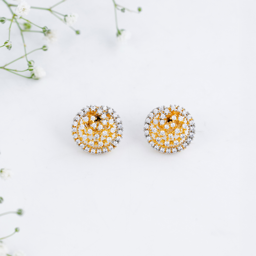 Gold Floral Pearl Pendant Necklace Set