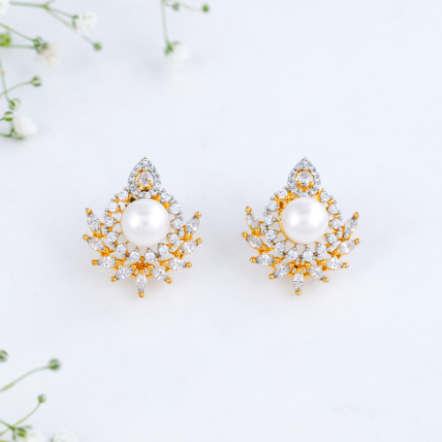 Crescent Blossom Pearl Pendant Set