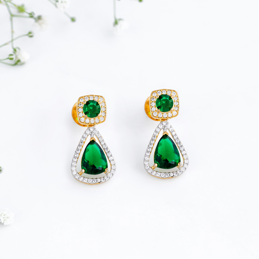 Pearl Marquise Emerald Pendant Set