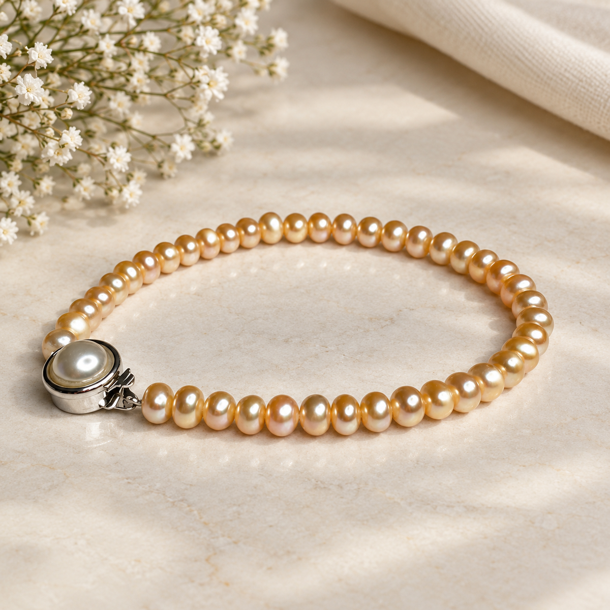 Peach Button Pearl Gift Set