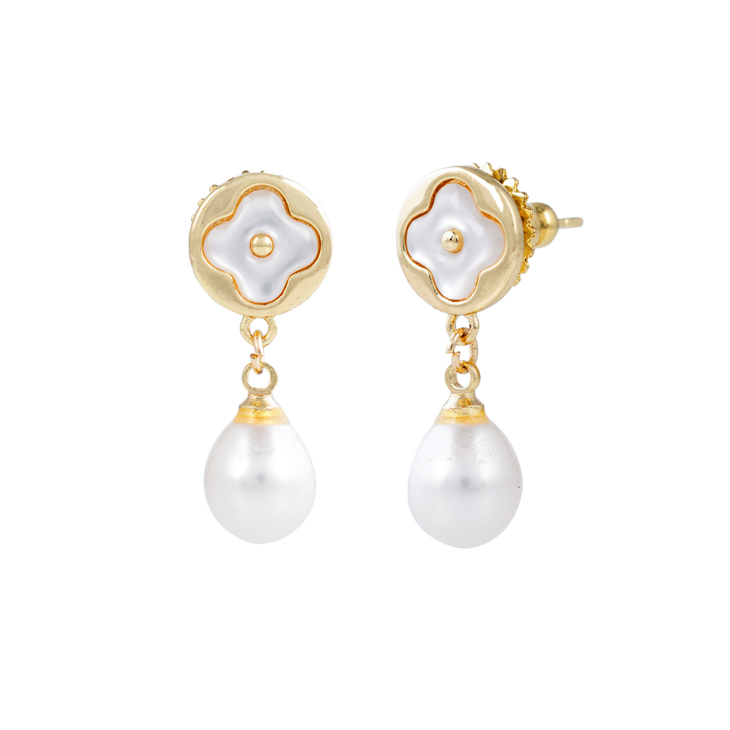 Daisy Grace Pearl Drop Earrings