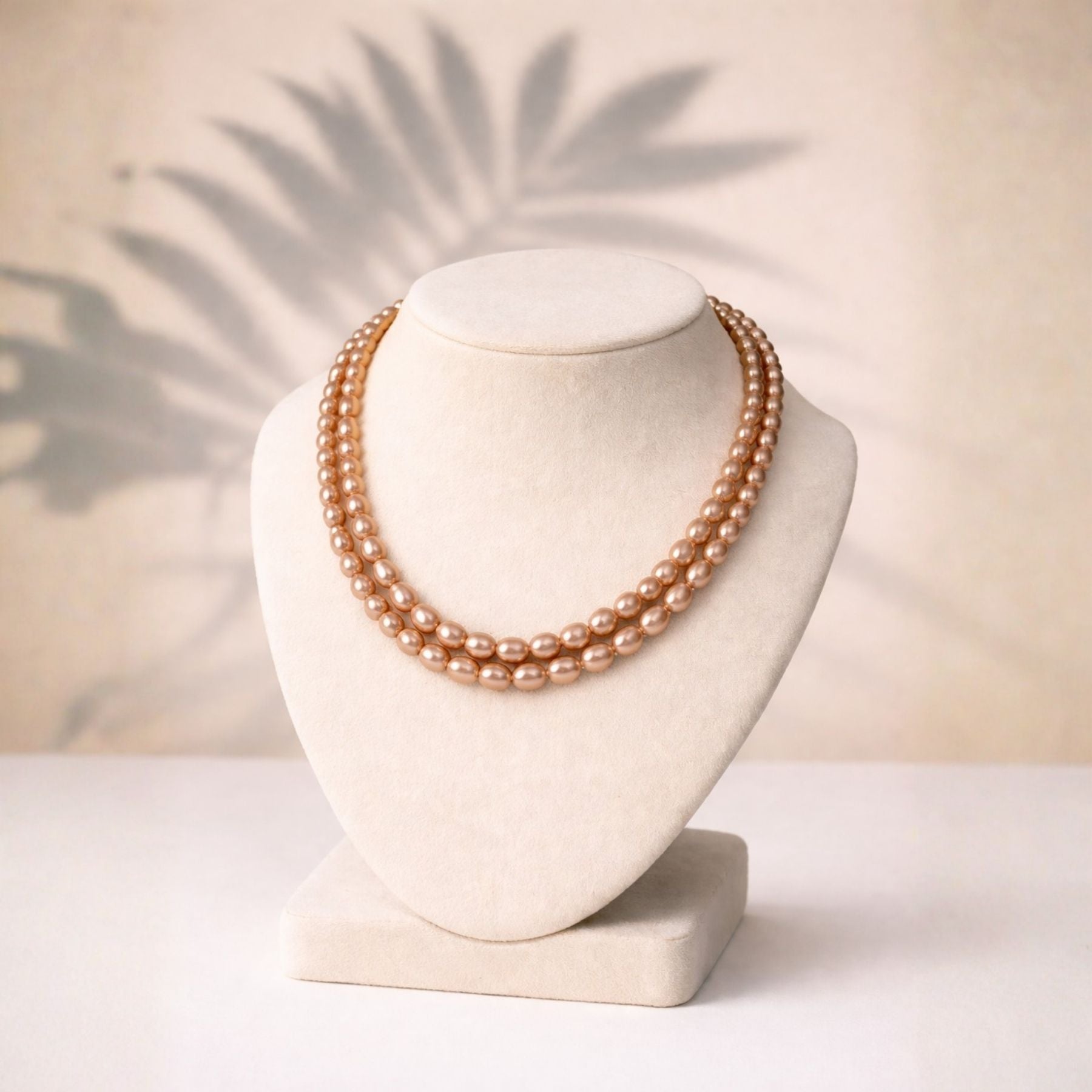 Ivory Grace Oval Pearl Necklace