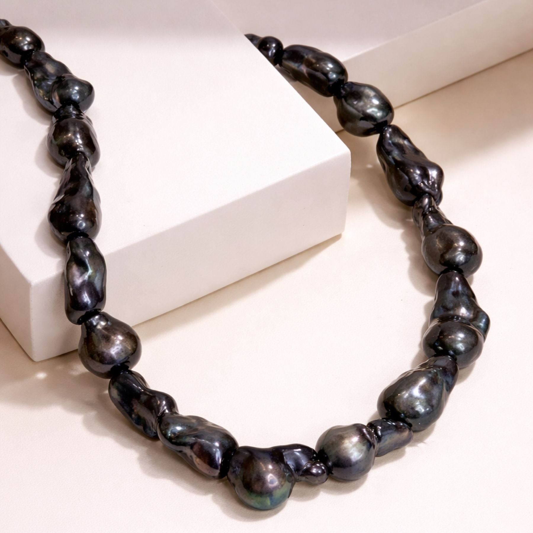 Onyx Tide Baroque Pearl Necklace