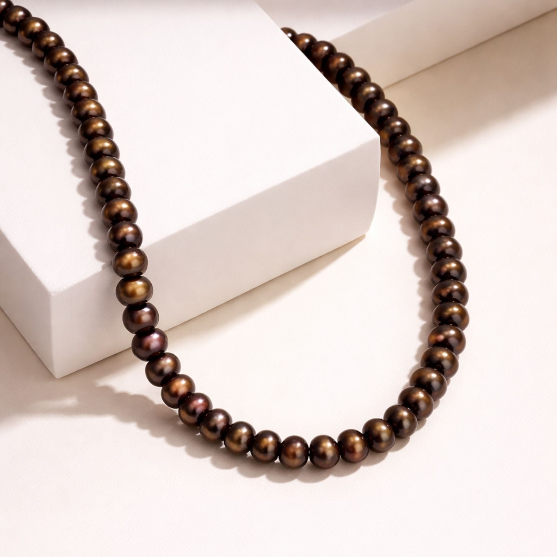 Cocoa Luxe Brown Pearl Necklace