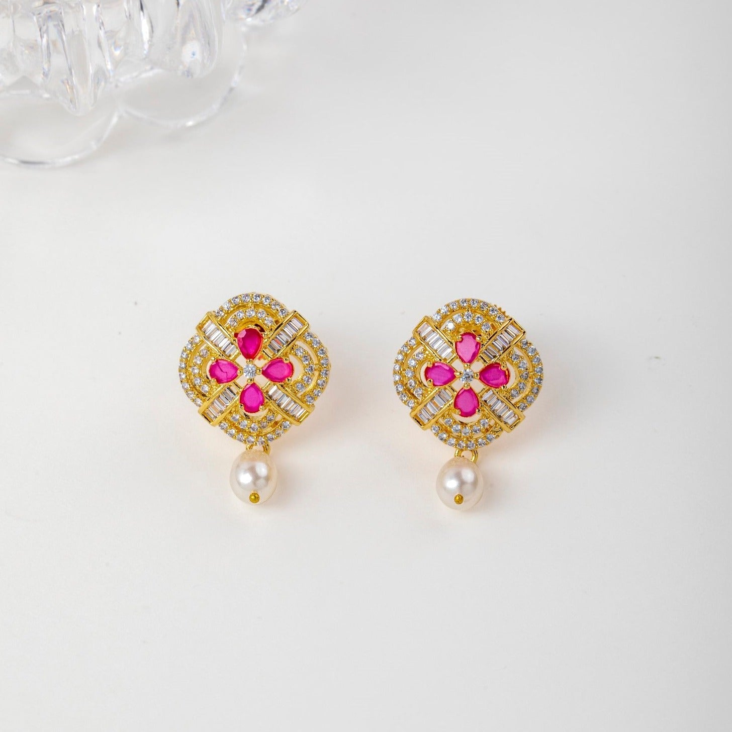Multicolor Pearl Earrings Set