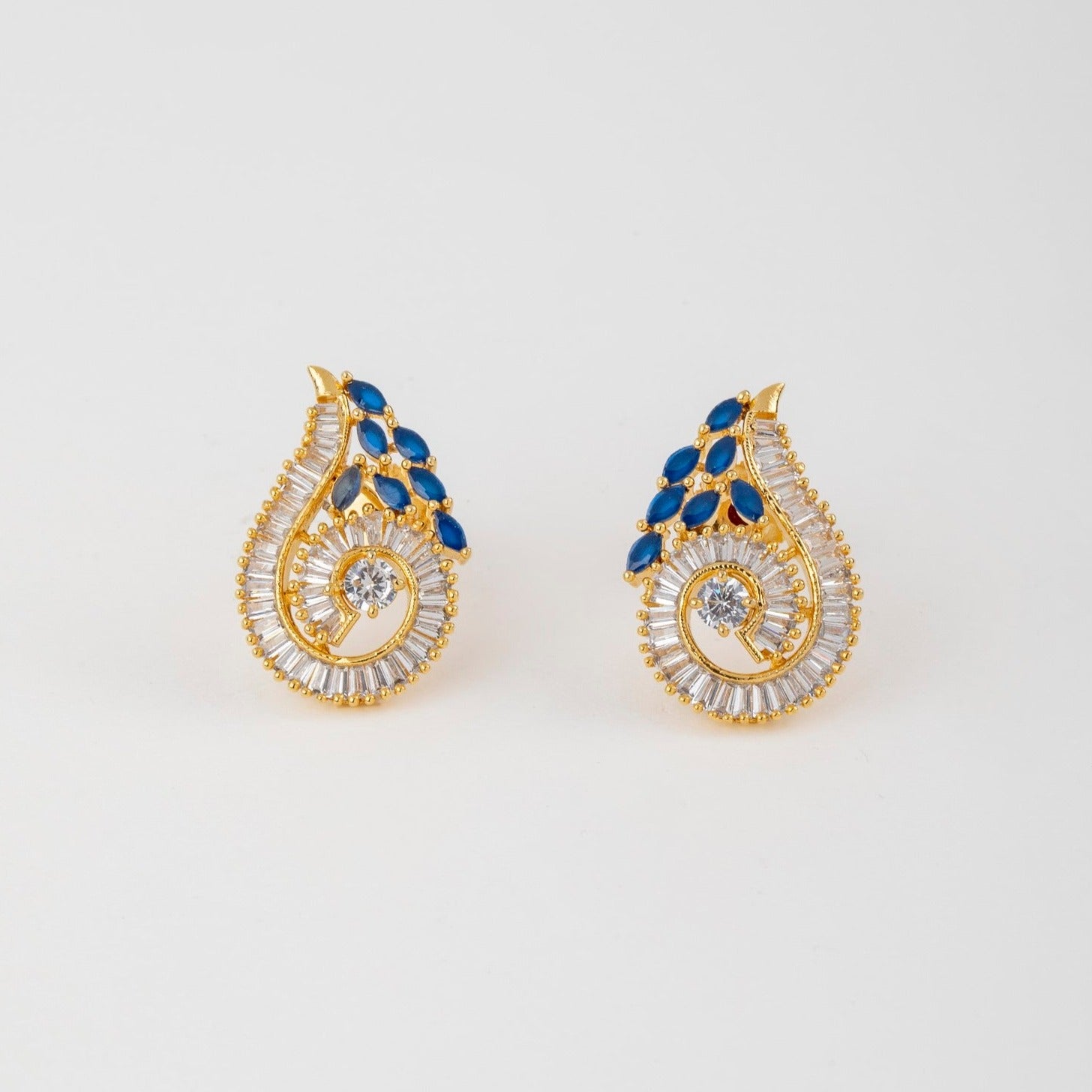 Blue Sapphire Earrings Set