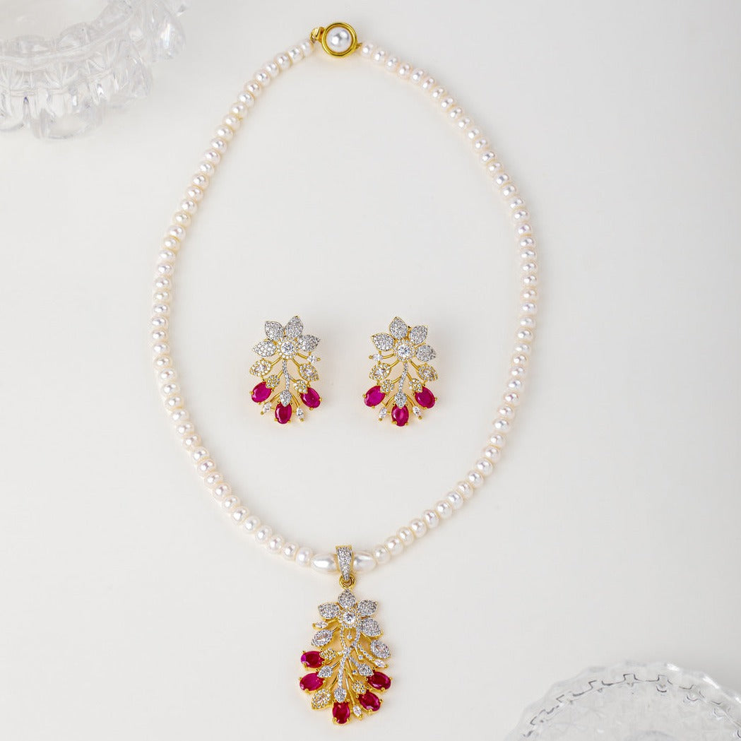 Garden of Pearls with Red-Ruby Color Set