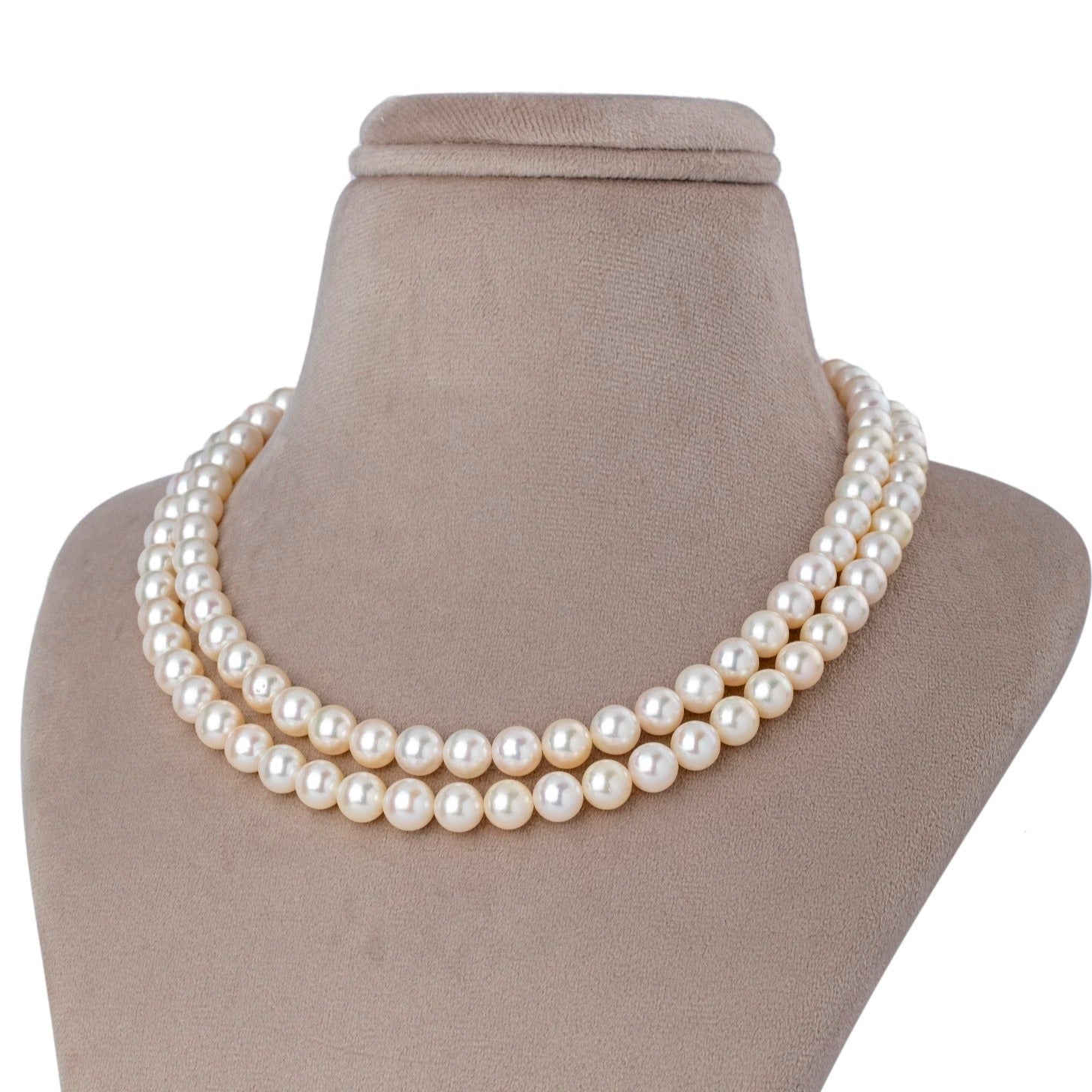 Luster Two-Line Akoya White Pearl Necklace