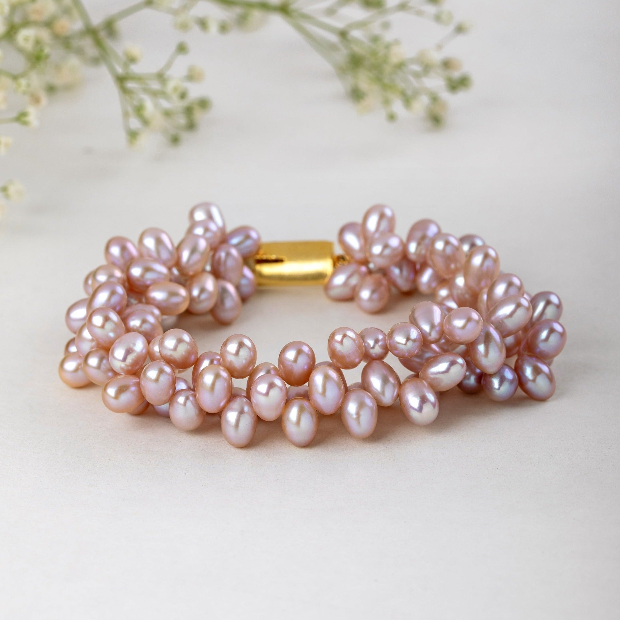 Pink Petal Blossom Charm Bracelet