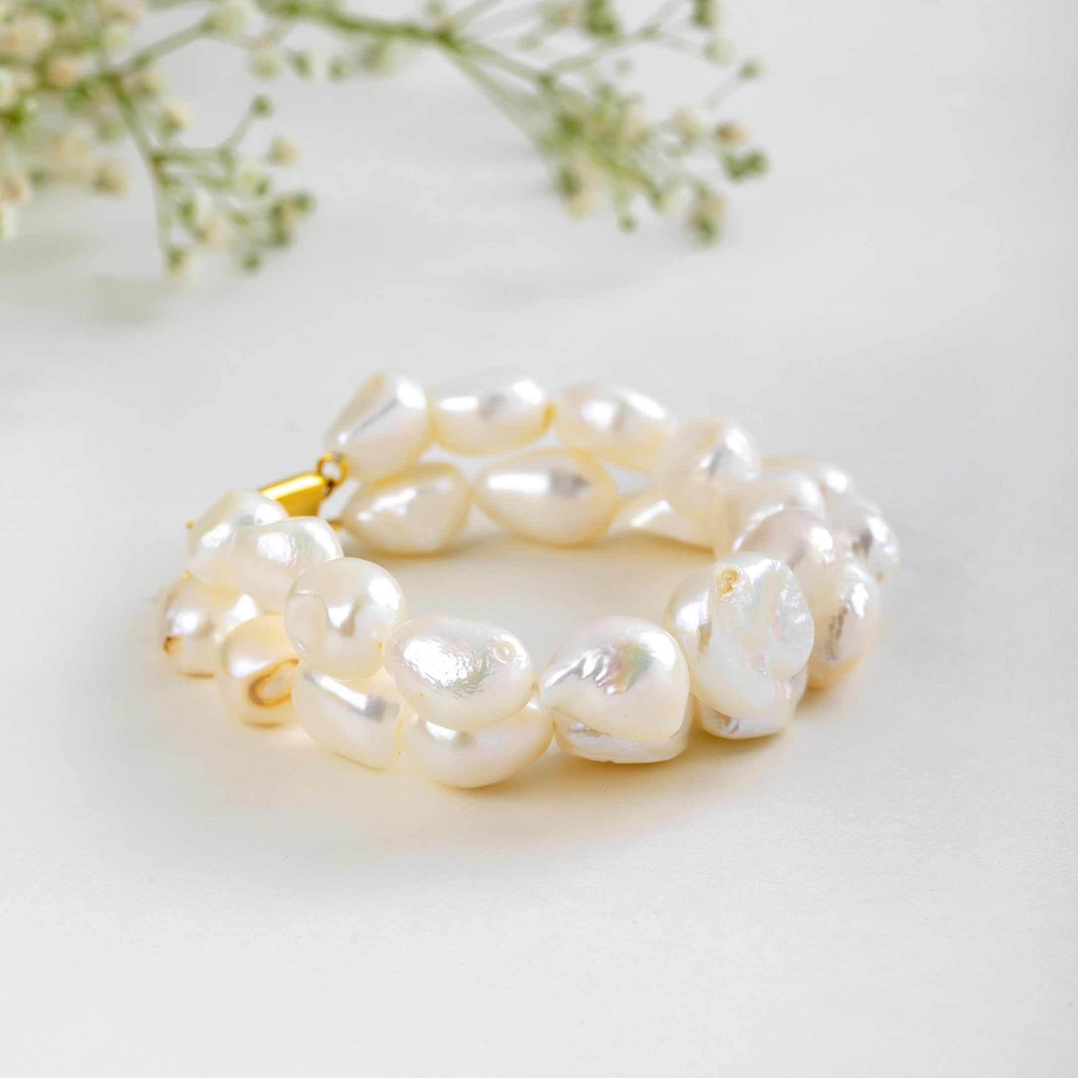 Snowy White Gemstone Bracelet