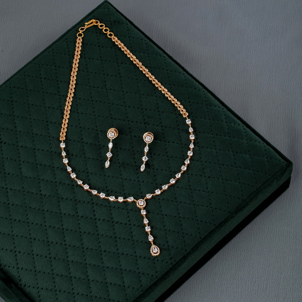 Stellar solitaire drop necklace