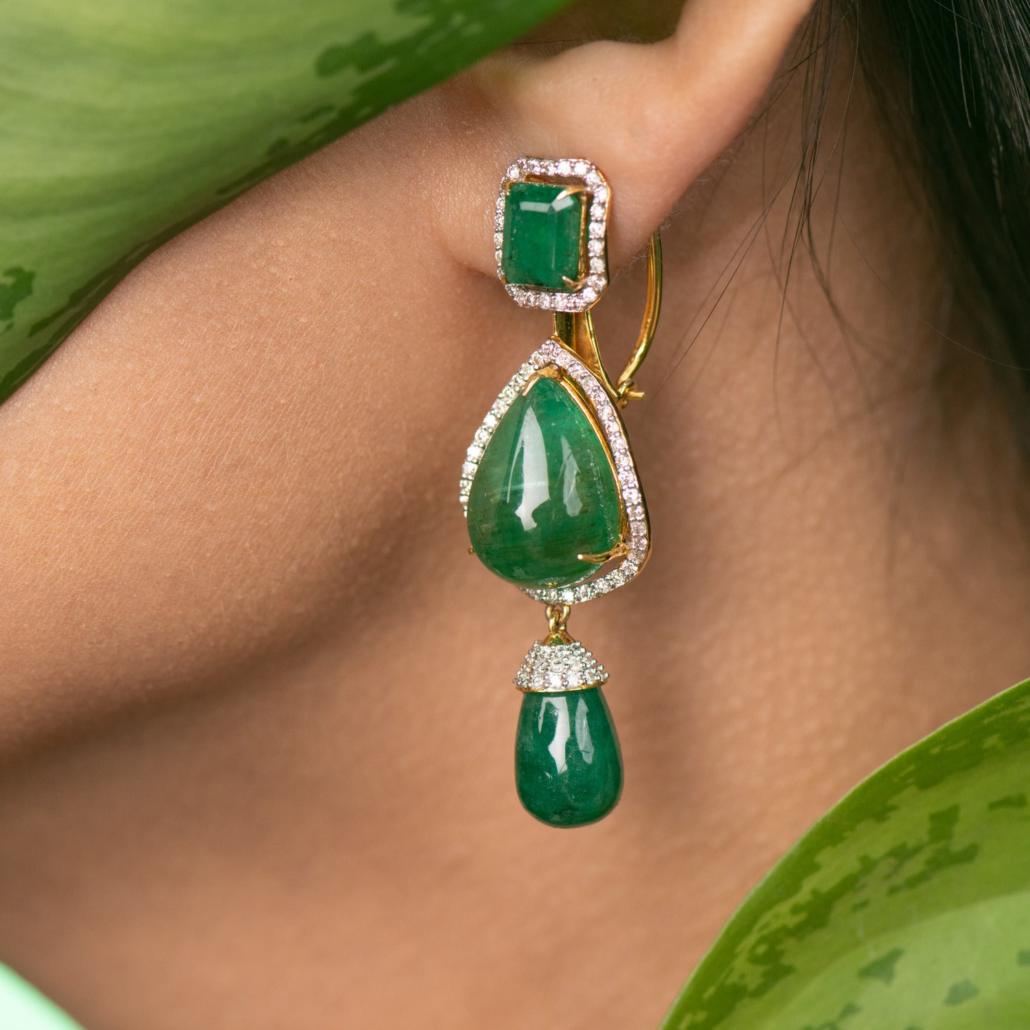 Emerald Cut Diamond Earrings