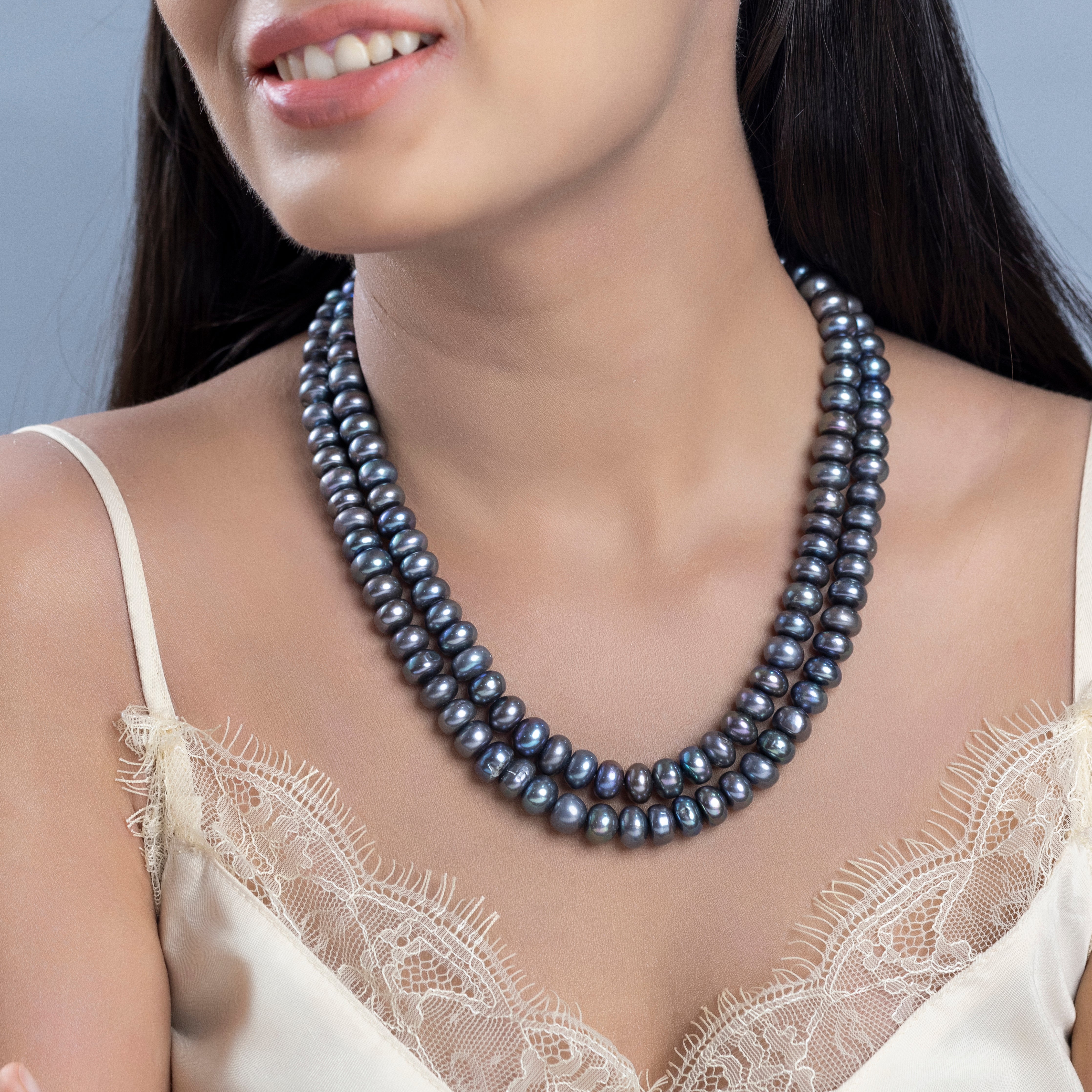 Misty Waters Two-Row Freshwater Pearl Necklace