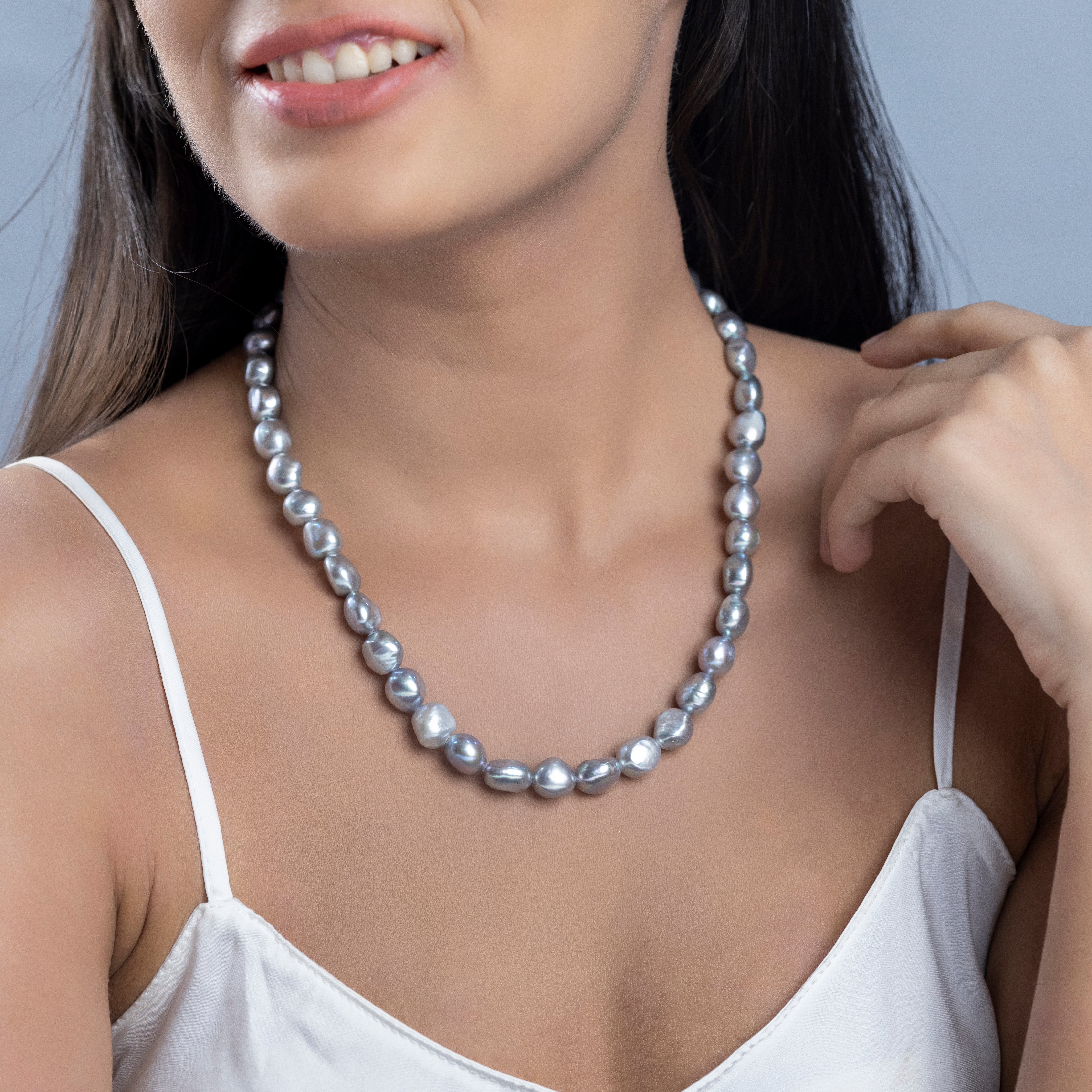 Slate Gray Freshwater Pearl Necklace