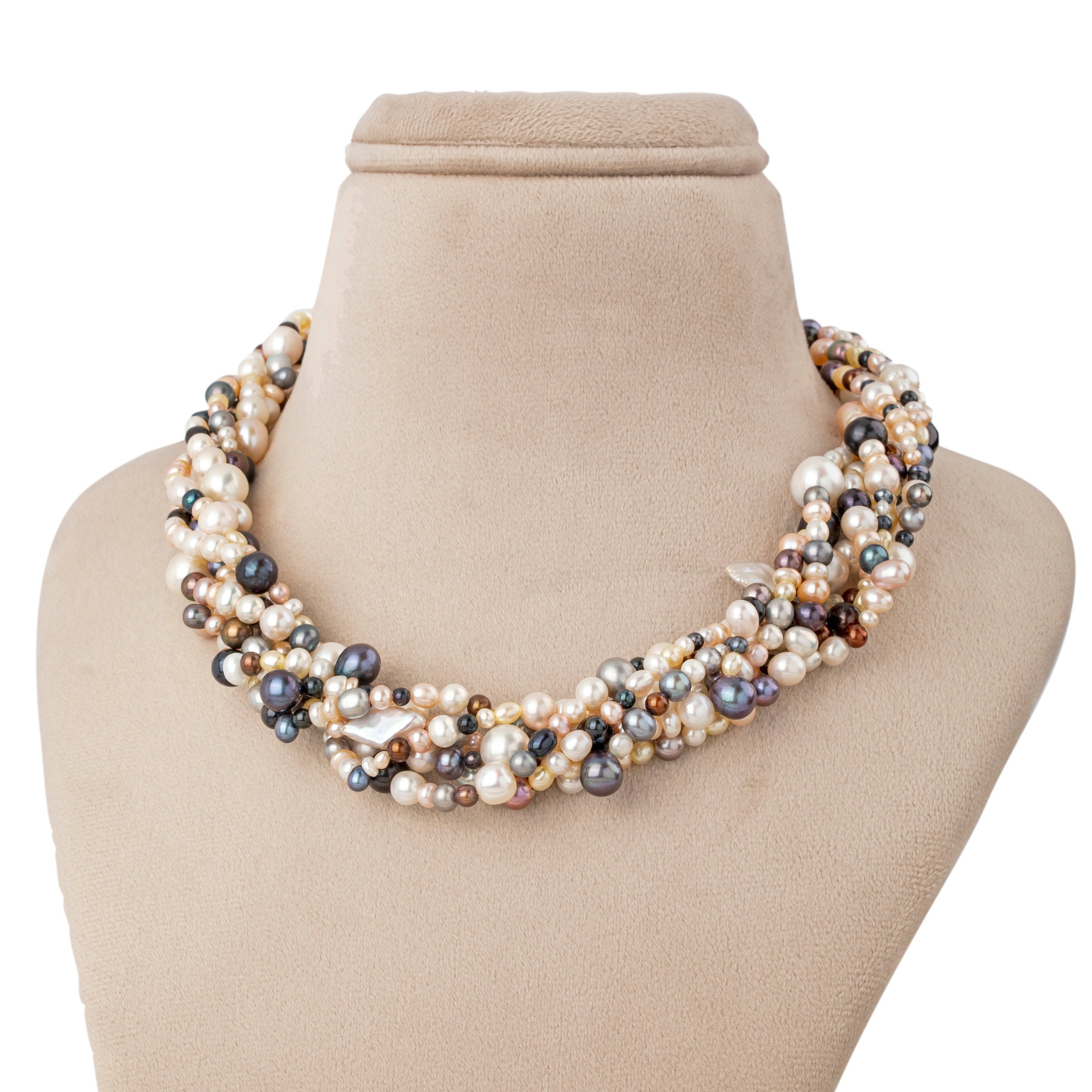 TRIPLE STRAND CREAM FRESHWATER PEARL NECKLACE OPERA LENGTH 30 IN |  Angelucci Jewelry