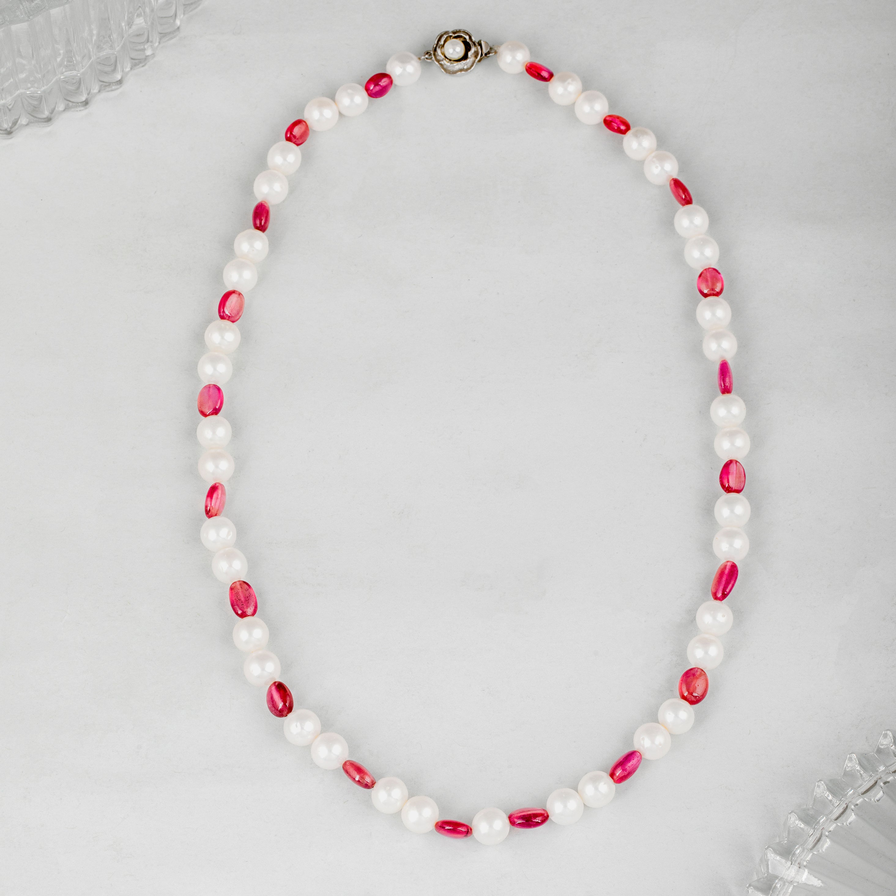 Ruby Radiance Freshwater Pearl Necklace