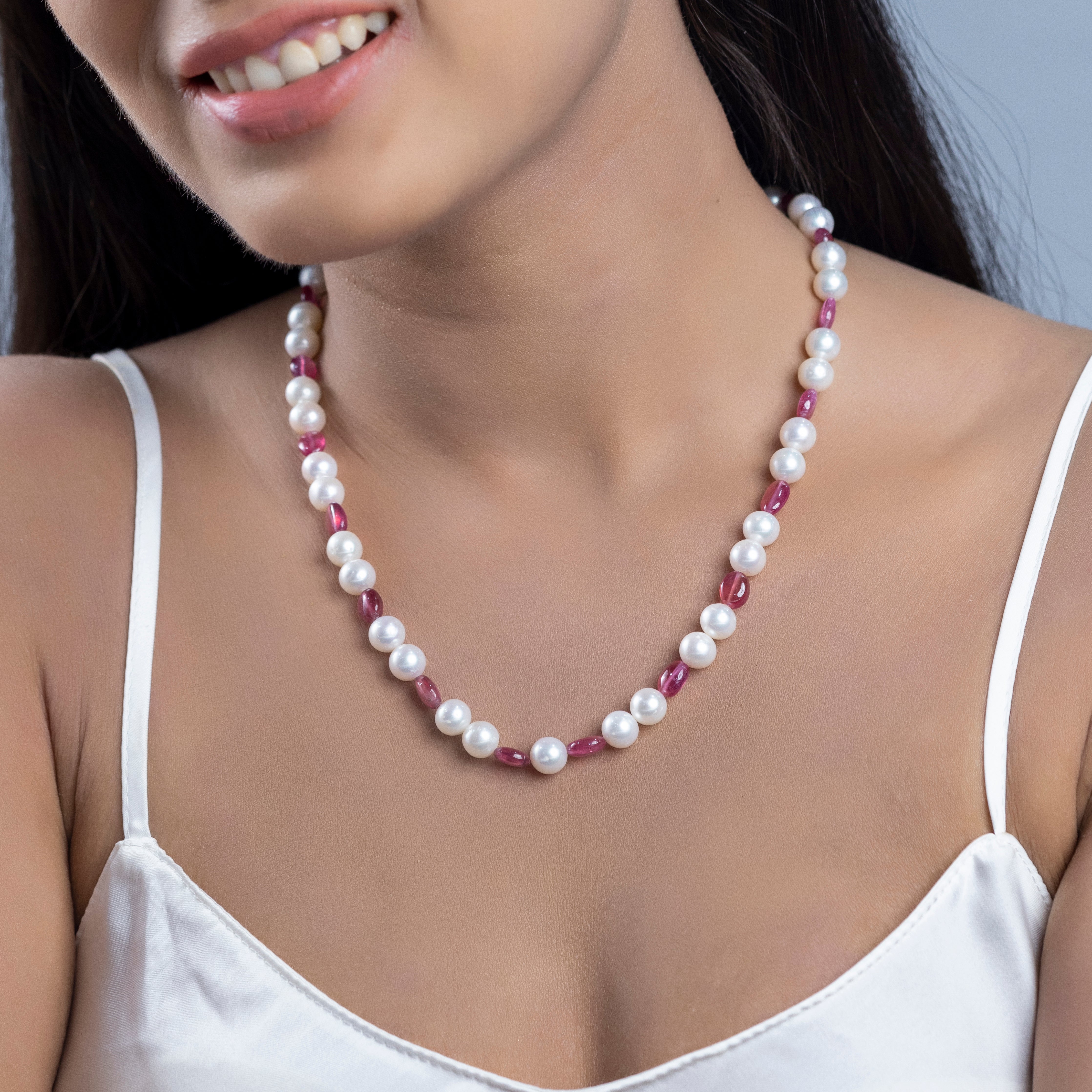 Ruby Radiance Freshwater Pearl Necklace