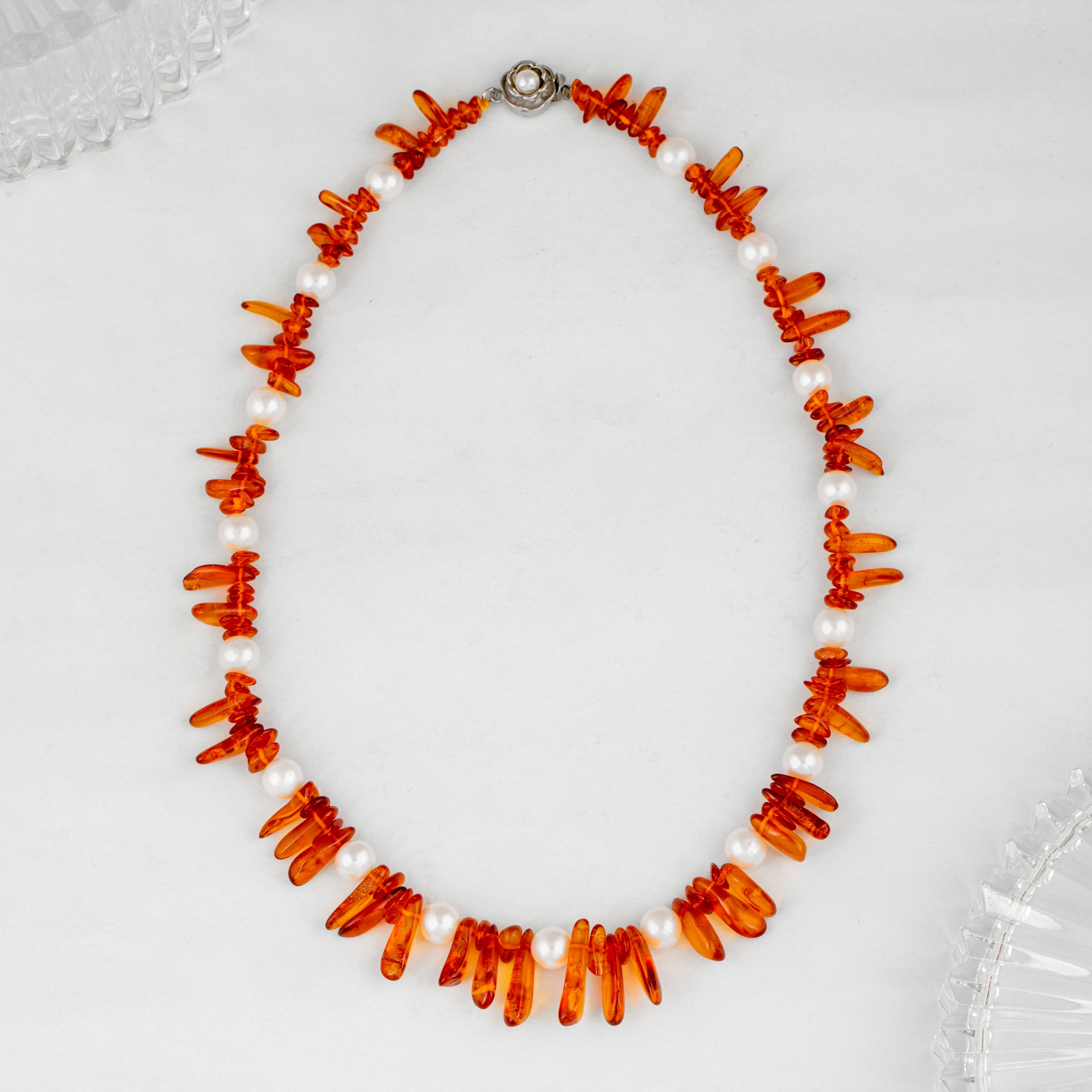 Amber And Freshwater Pearl Necklace