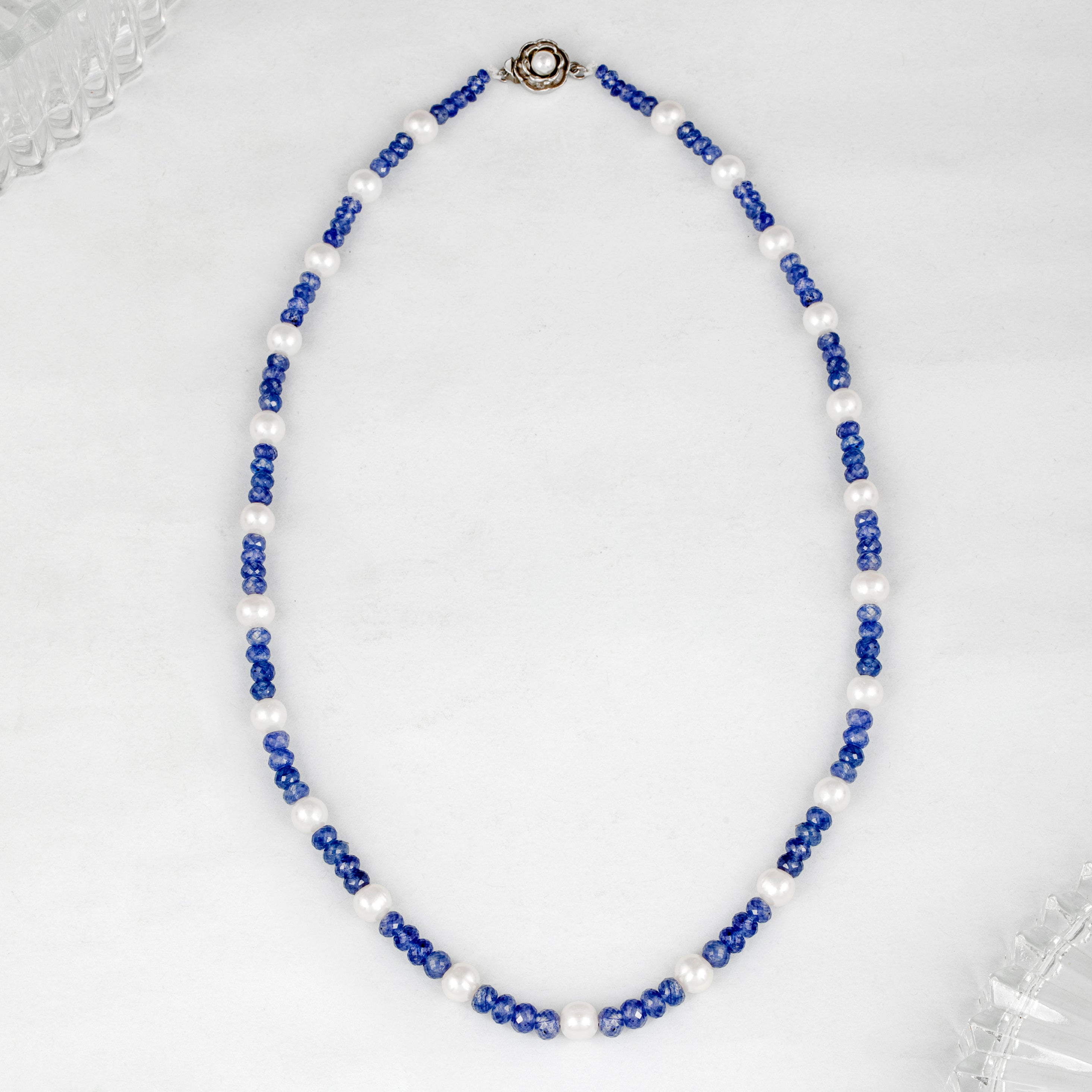Sapphire Sky and Freshwater Pearl Necklace