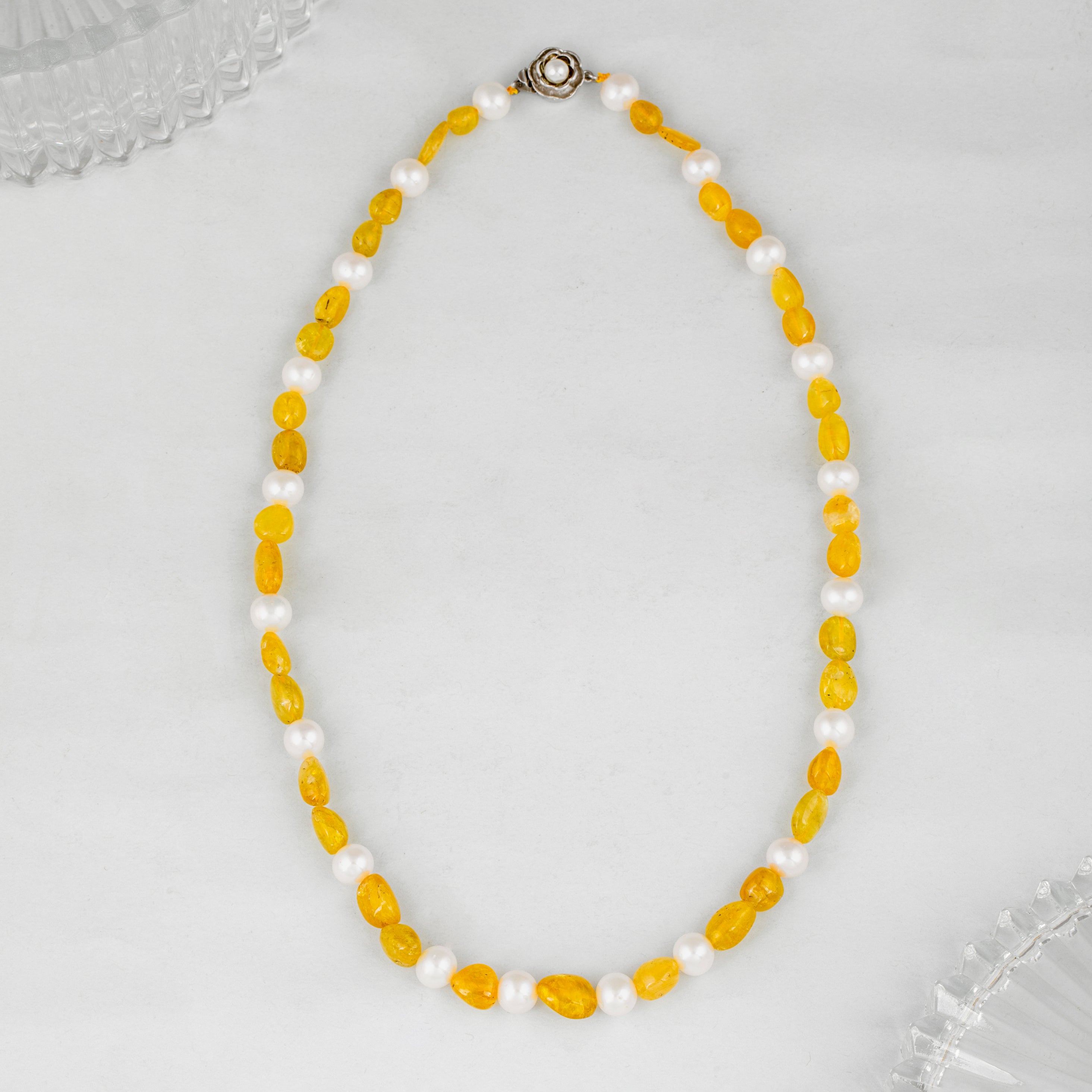 Sunshine Beads and Freshwater Pearl Necklace