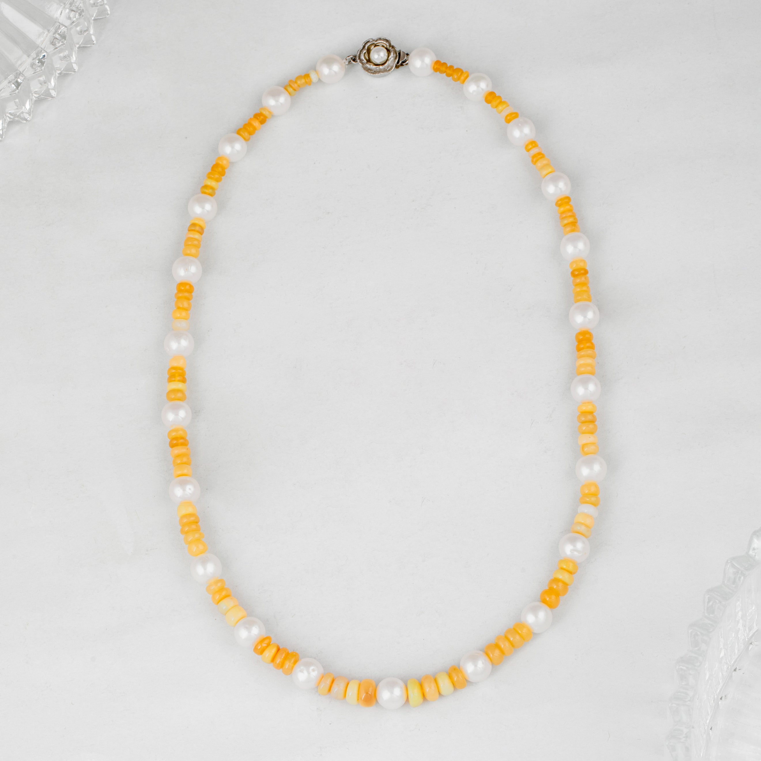 Golden Opal and Freshwater Pearl Necklace