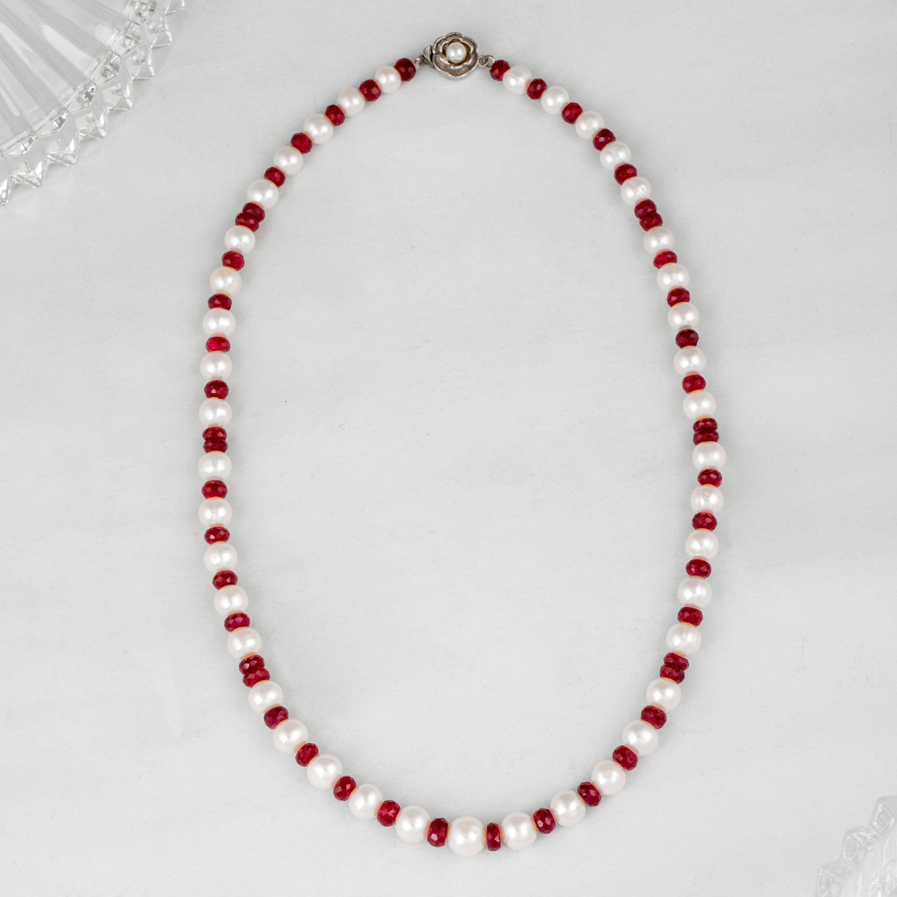 Crimson Elegance Freshwater Pearl Necklace