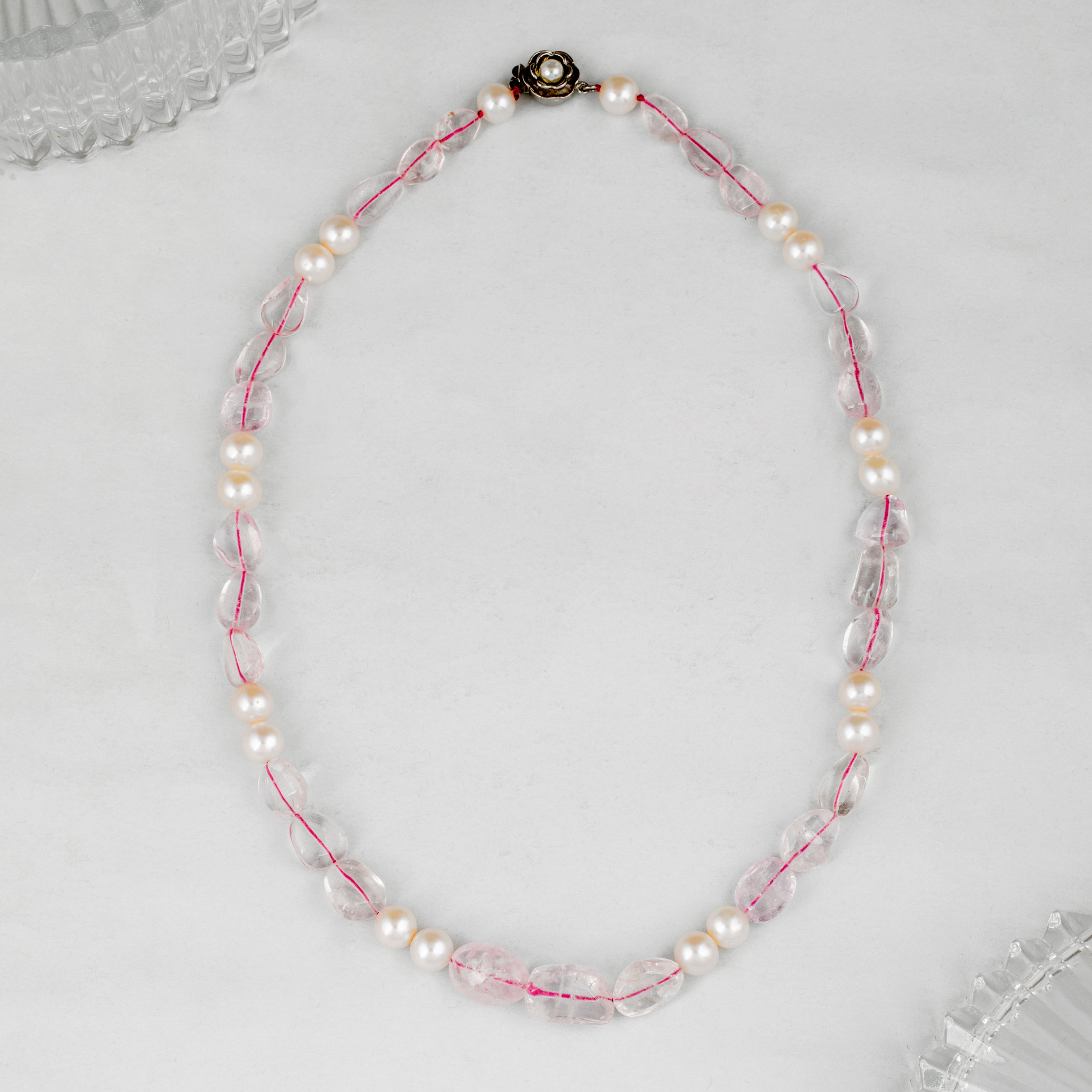 Bush Morganite Freshwater Pearl Necklace