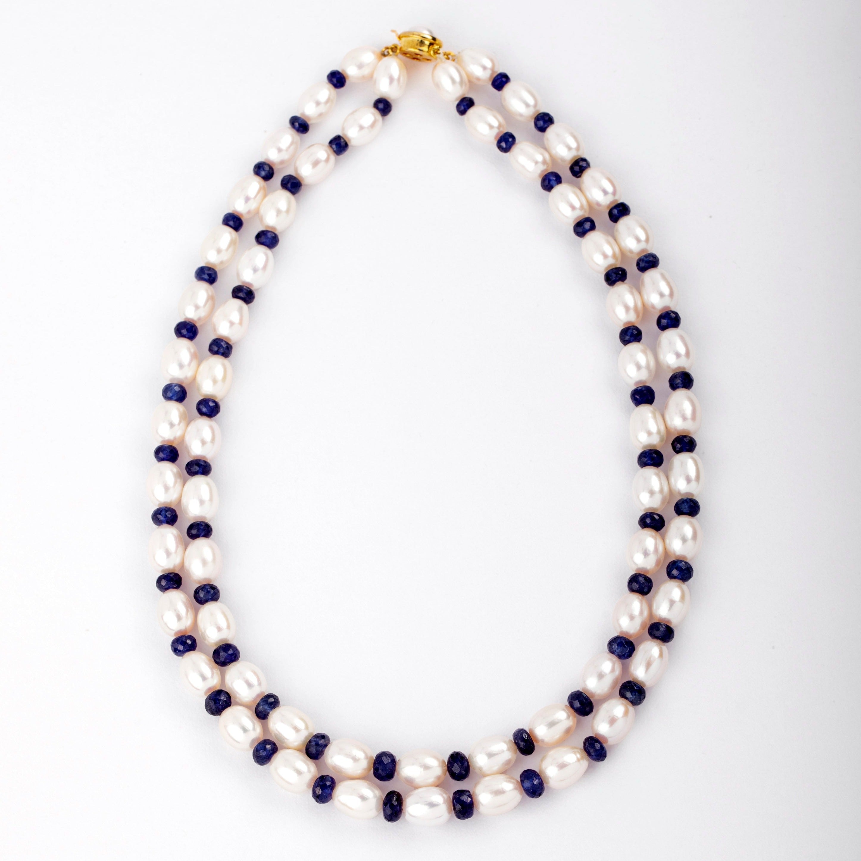 Sapphire Seascape Freshwater Pearl Necklace