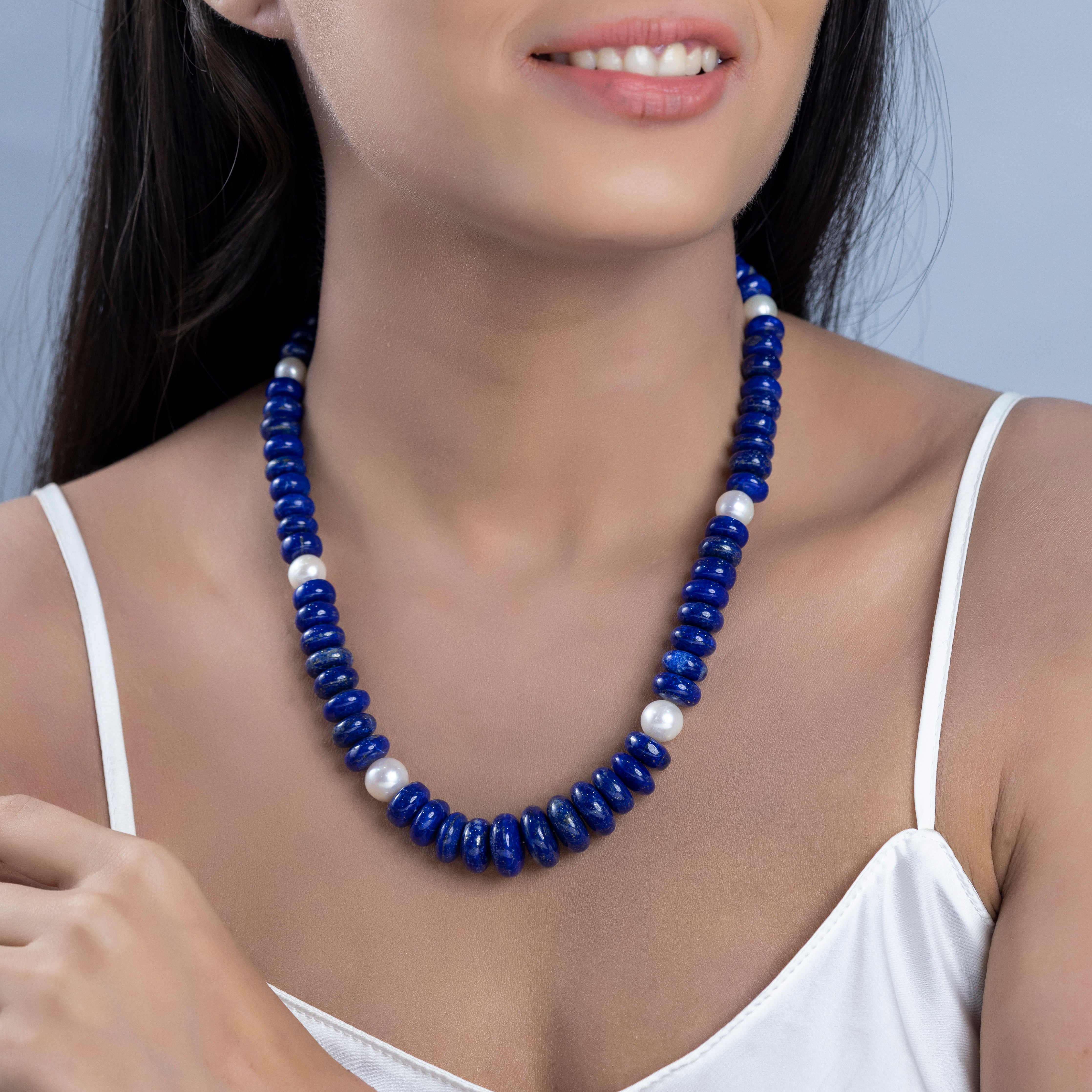 Lapis Lazuli & Freshwater Pearl Necklace