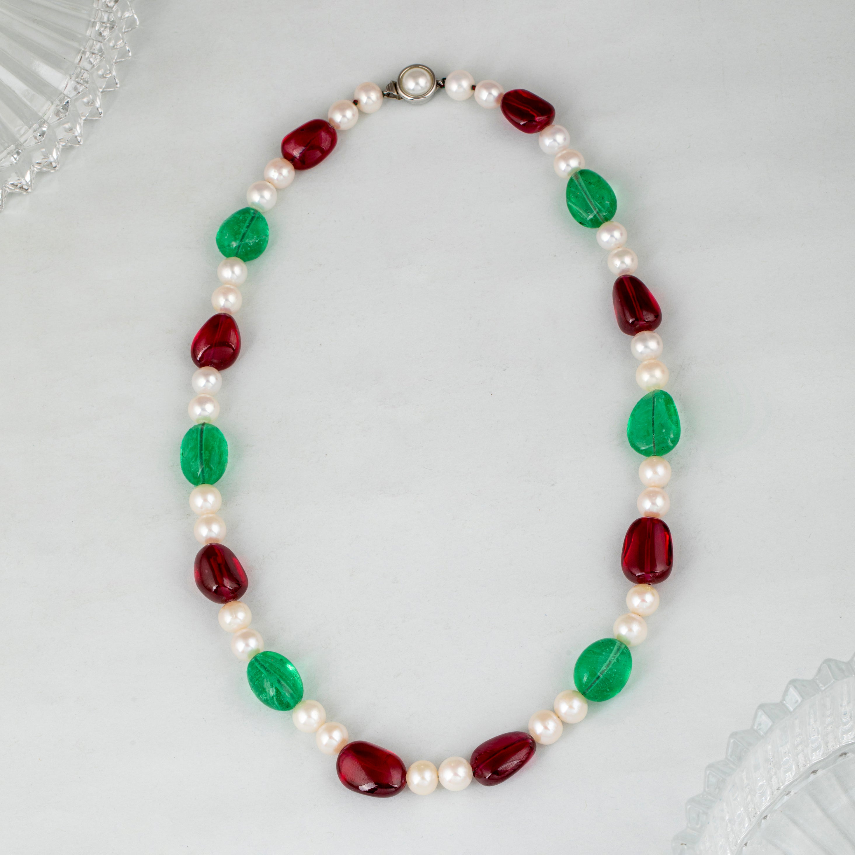 Holiday Festivity Beaded Freshwater Pearl Necklace