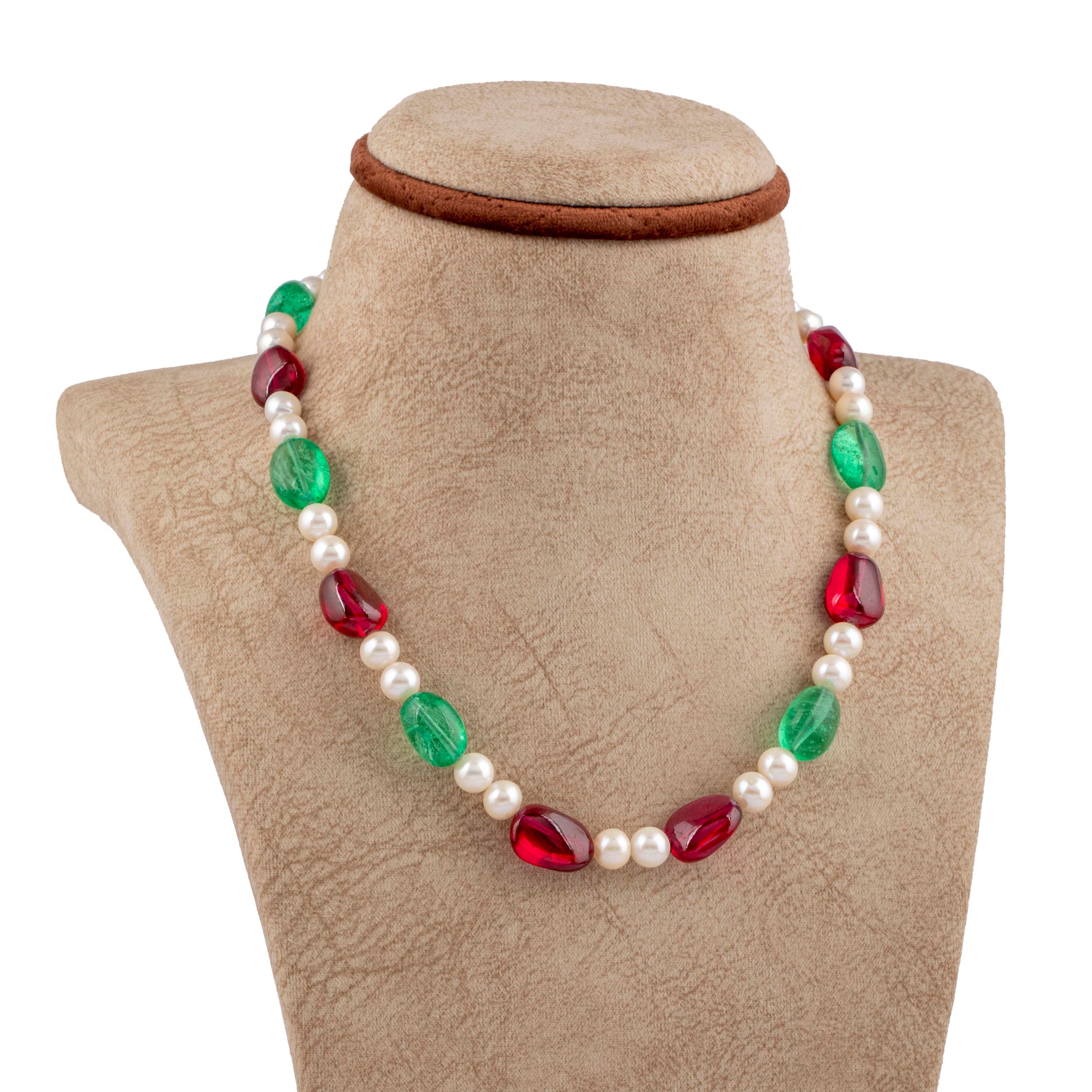 Holiday Festivity Beaded Freshwater Pearl Necklace
