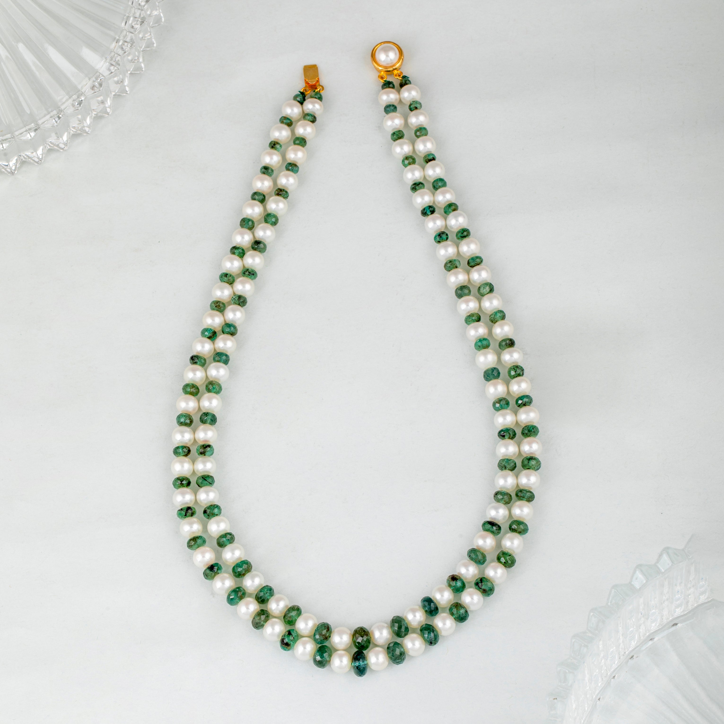 Emerald Euphoria Freshwater Pearl Necklace