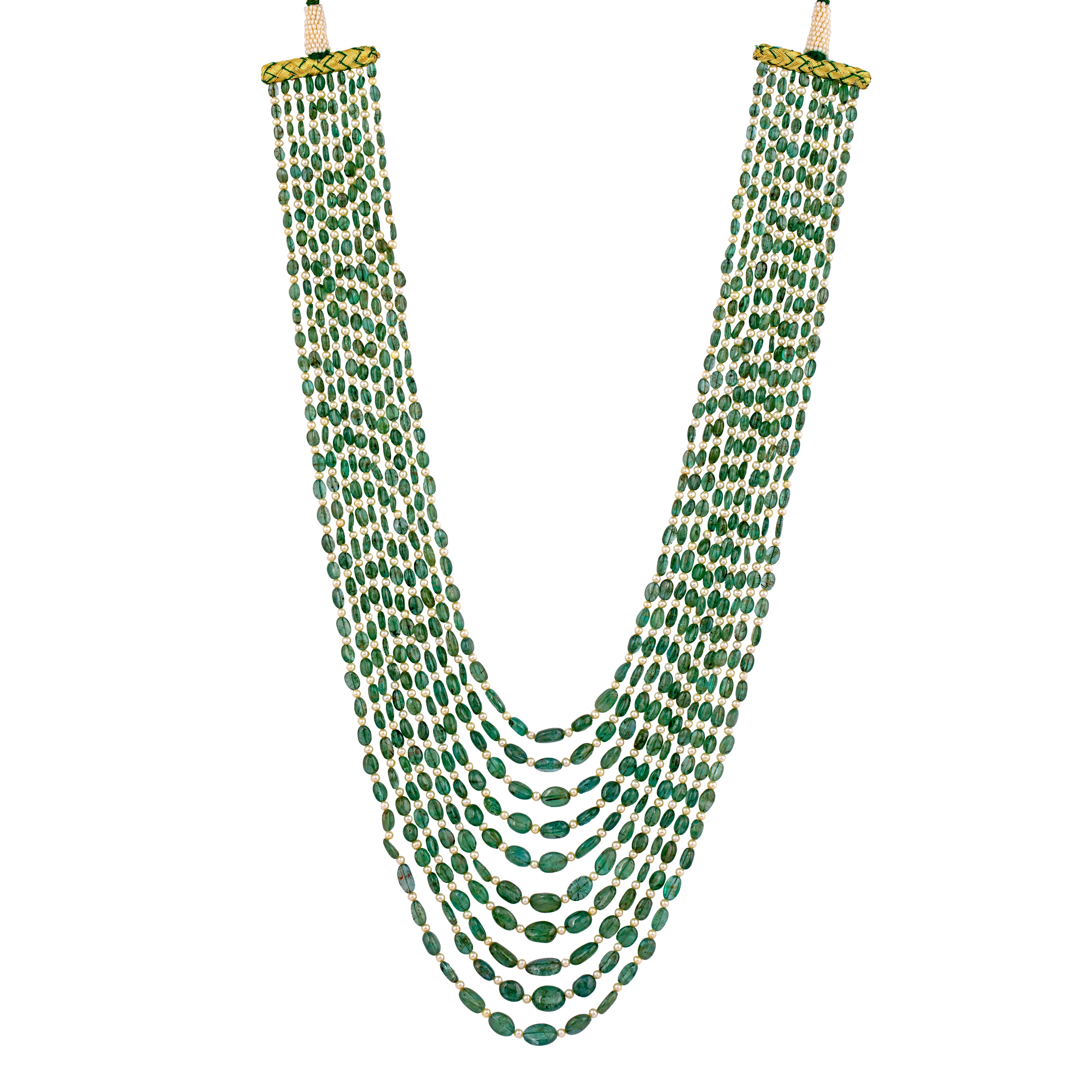 Emerald Reverie Handcrafted Seed Pearl Necklace