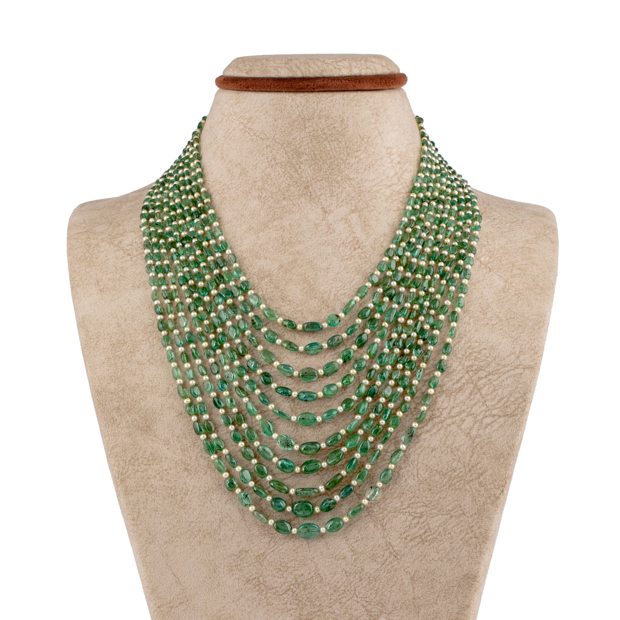 Emerald Reverie Handcrafted Seed Pearl Necklace