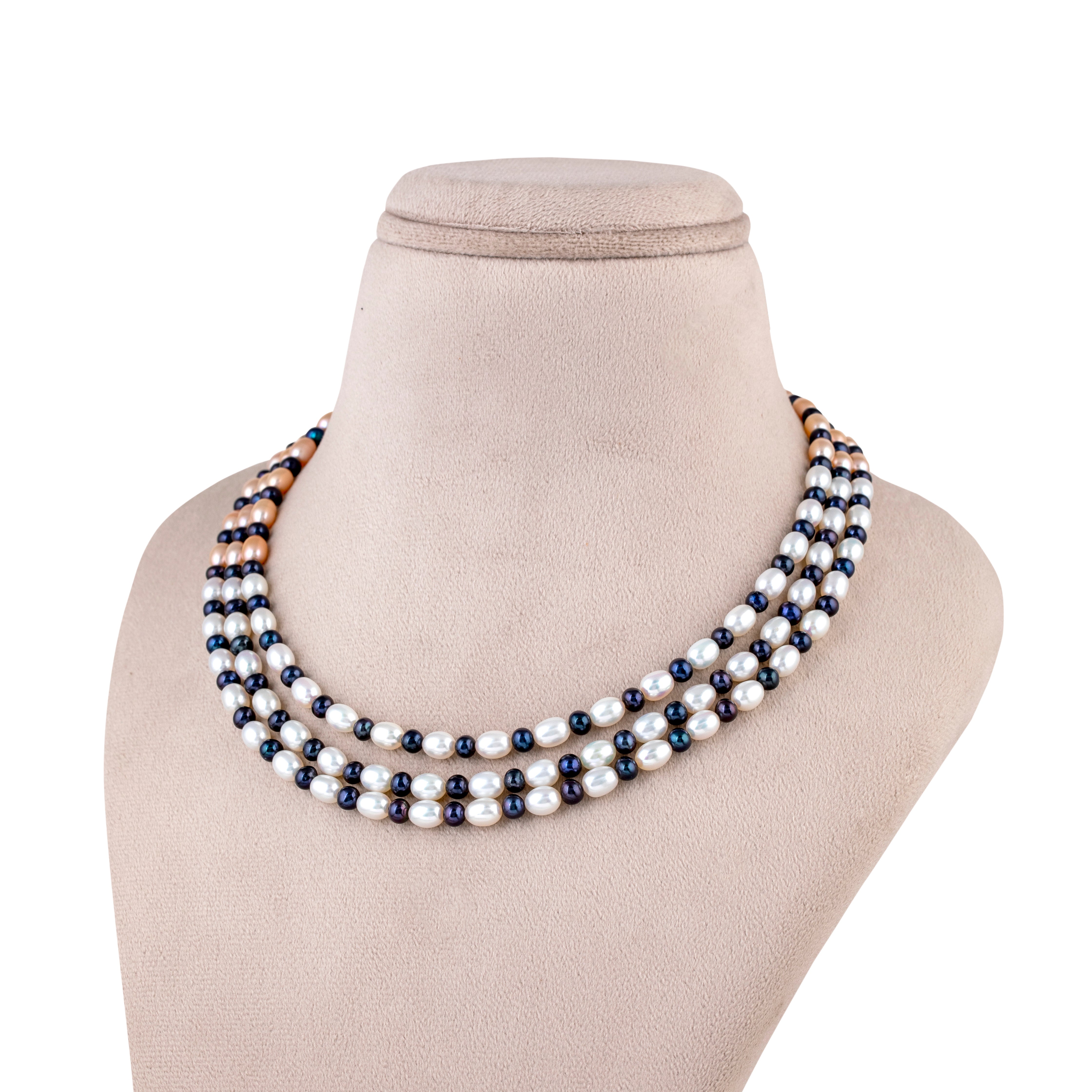 Black Button Pearl Necklace