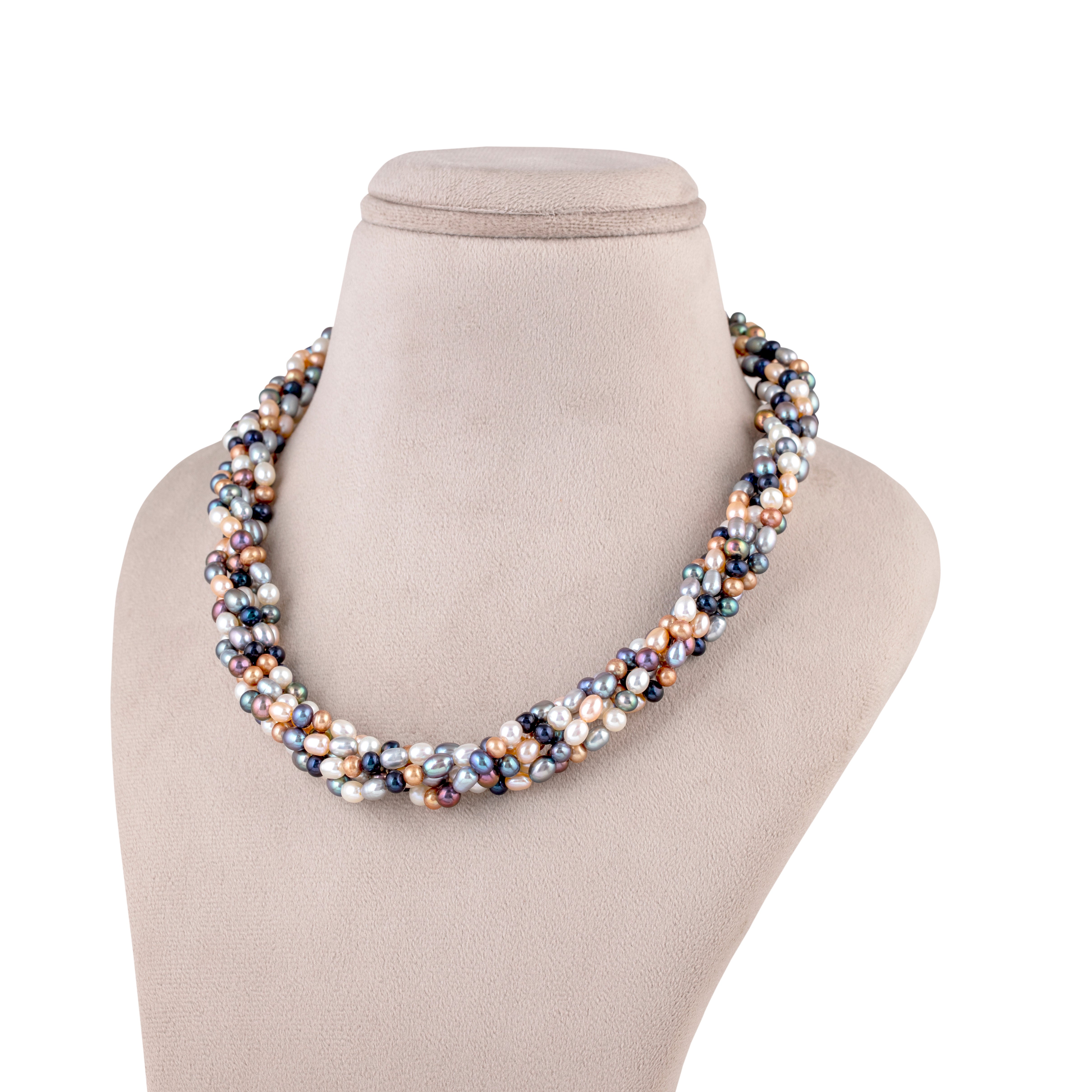 Multishape Fusion Twisted Freshwater Necklace