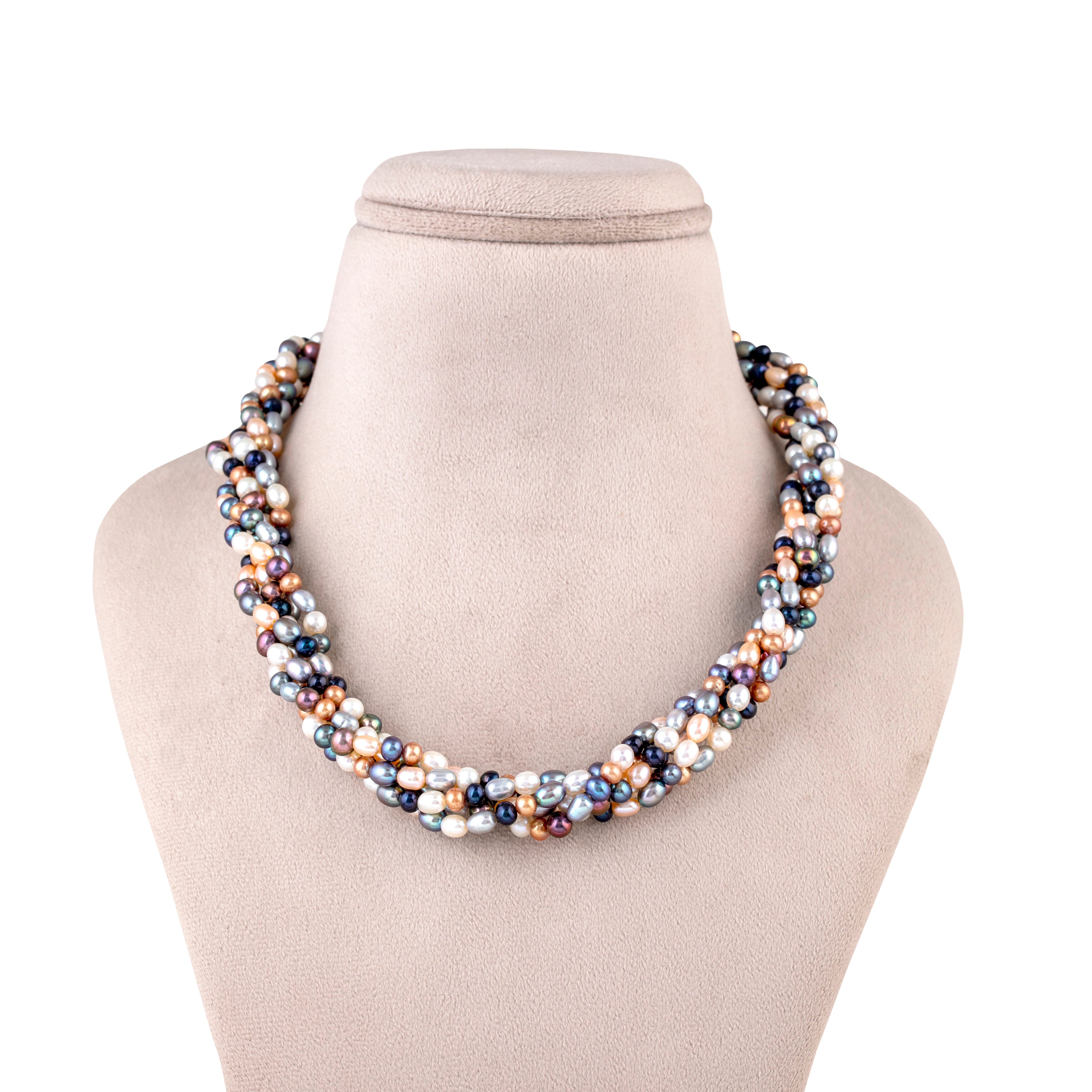 Multishape Fusion Twisted Freshwater Necklace