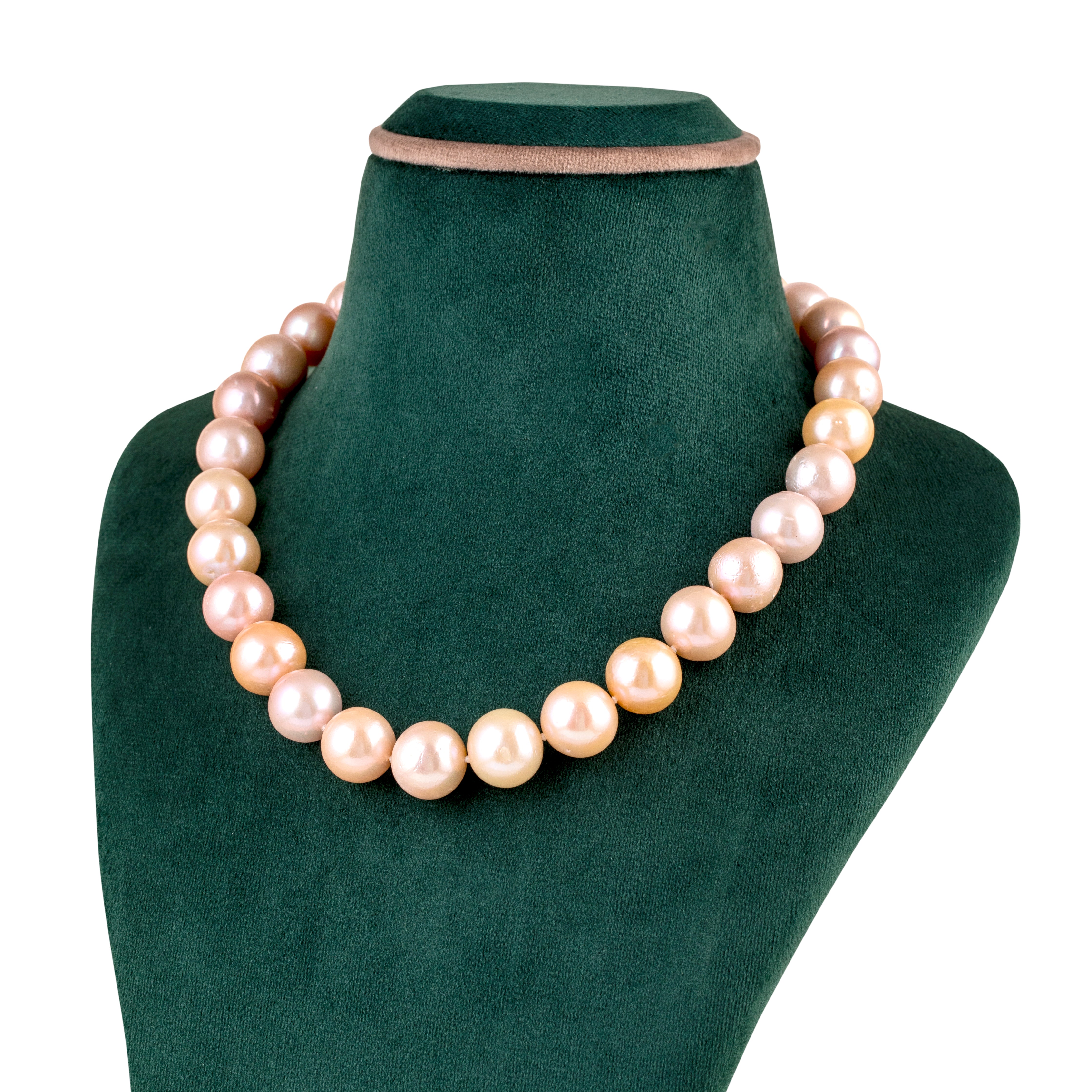Peach Bridal Roseate Freshwater Pearl Necklace