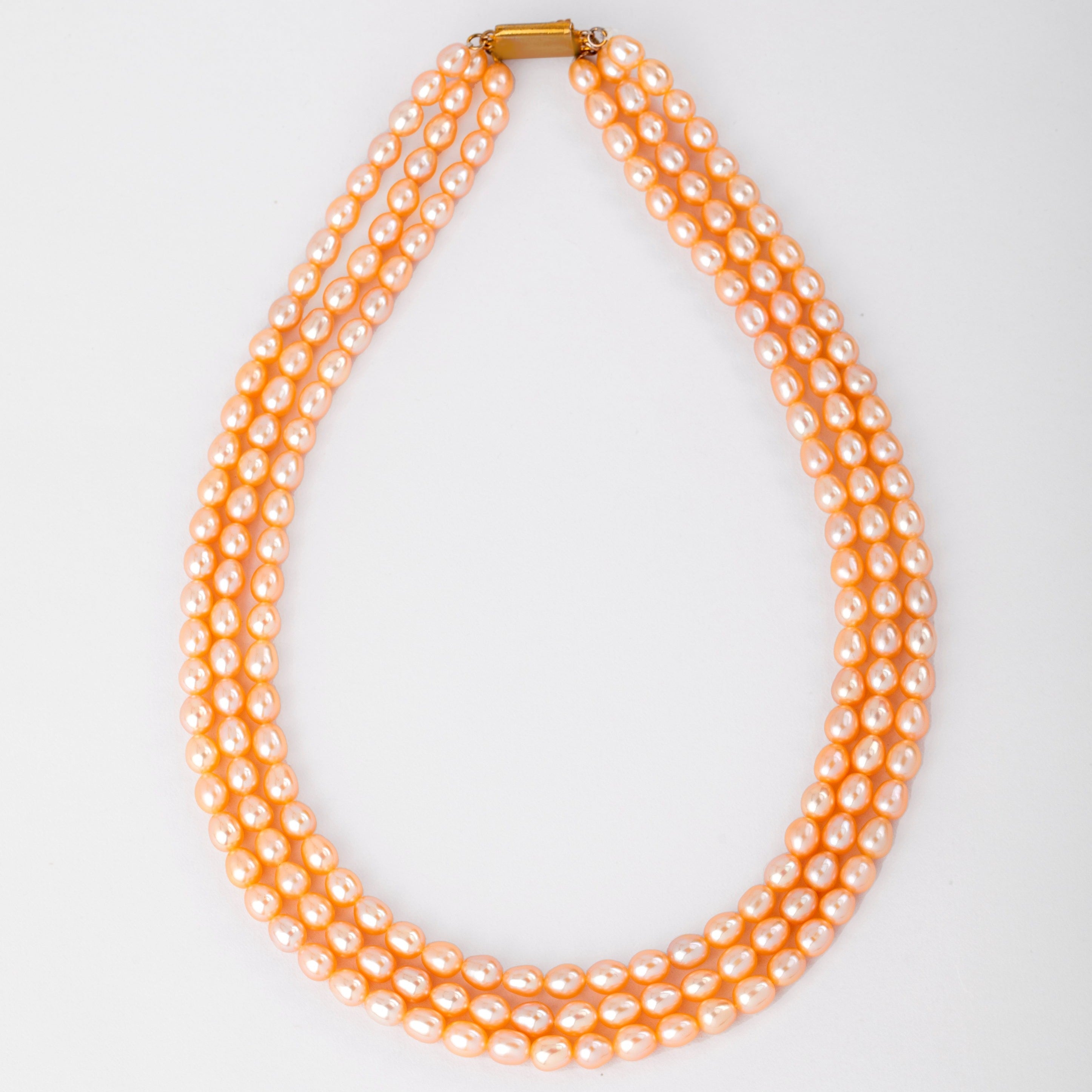 Peachy Trio Freshwater Pearl Necklace