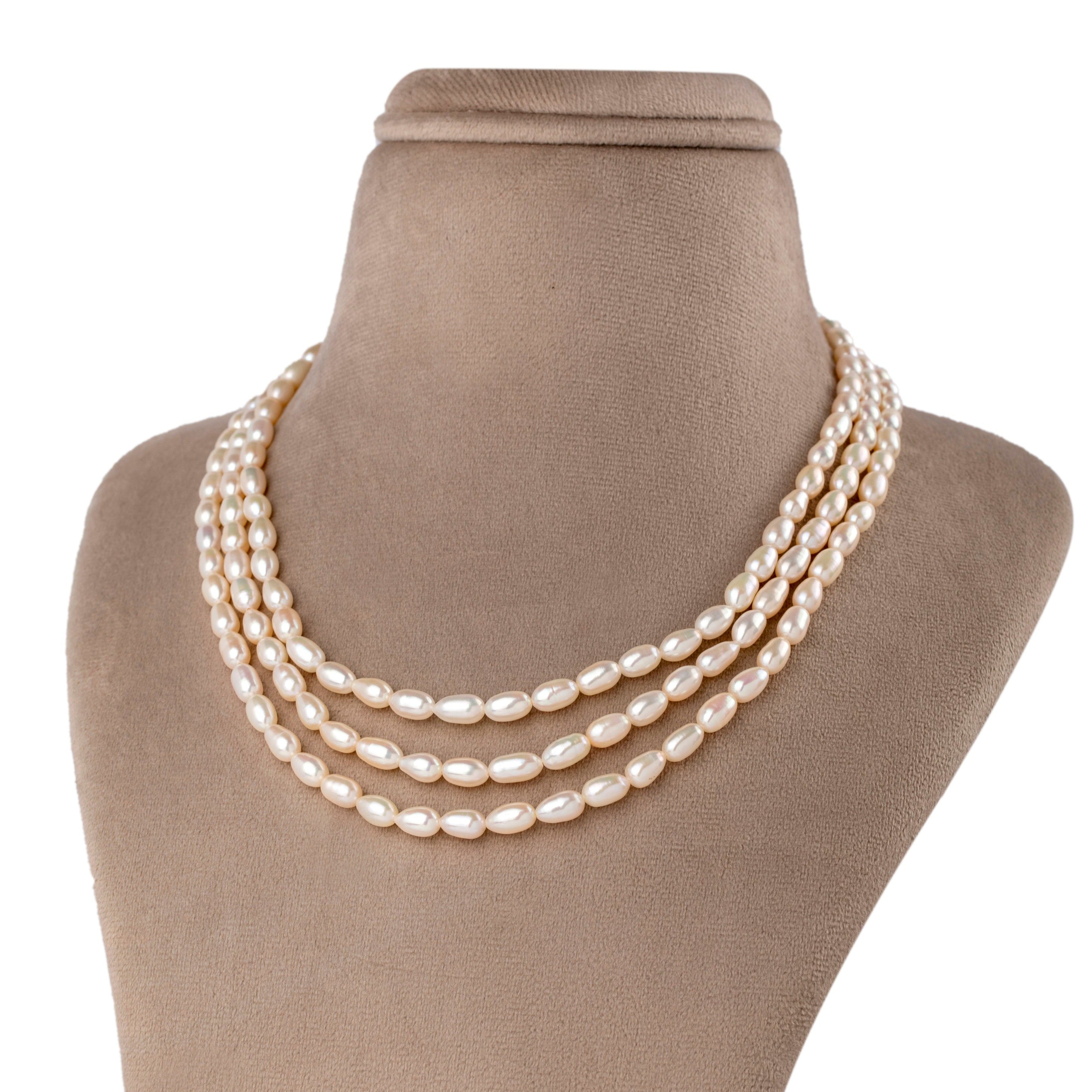 Luminous Oval Pearl Necklace