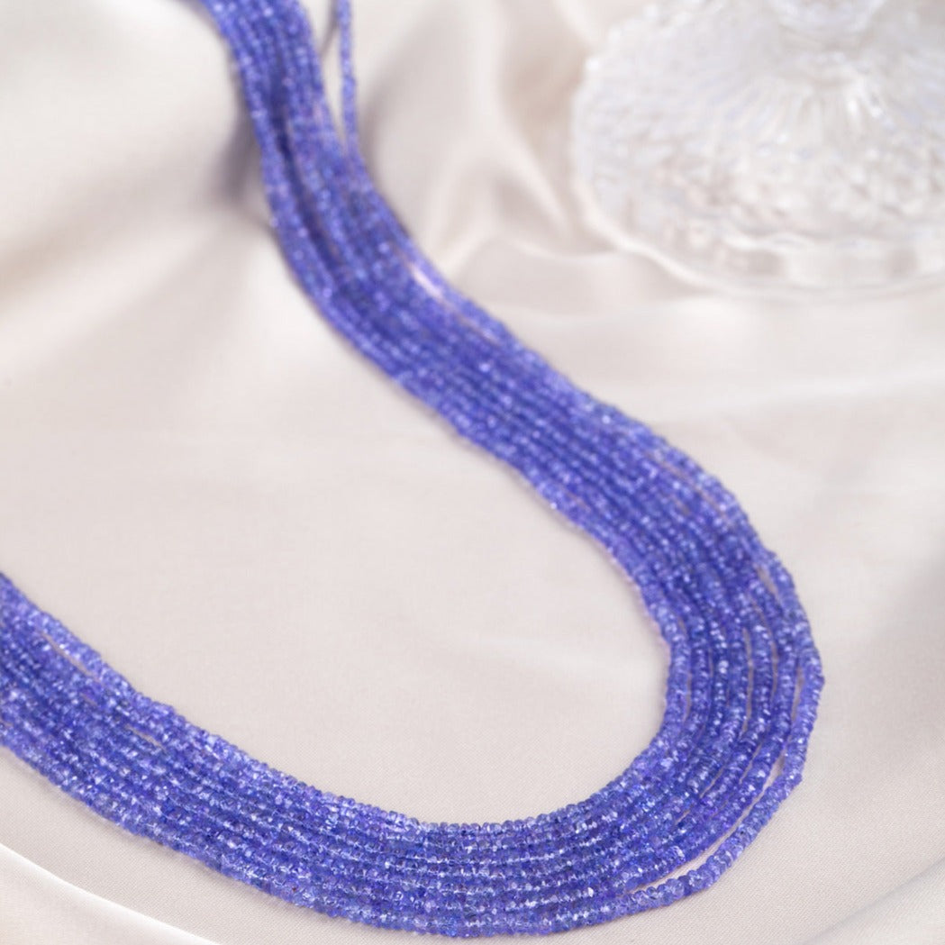 Twilight Blue Splendor: Seven-Line Tanzanite Necklace