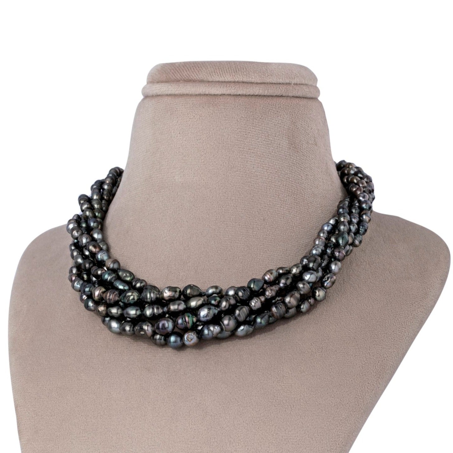 Organic Allure: Random-Shaped Black Keshi Pearl Necklace